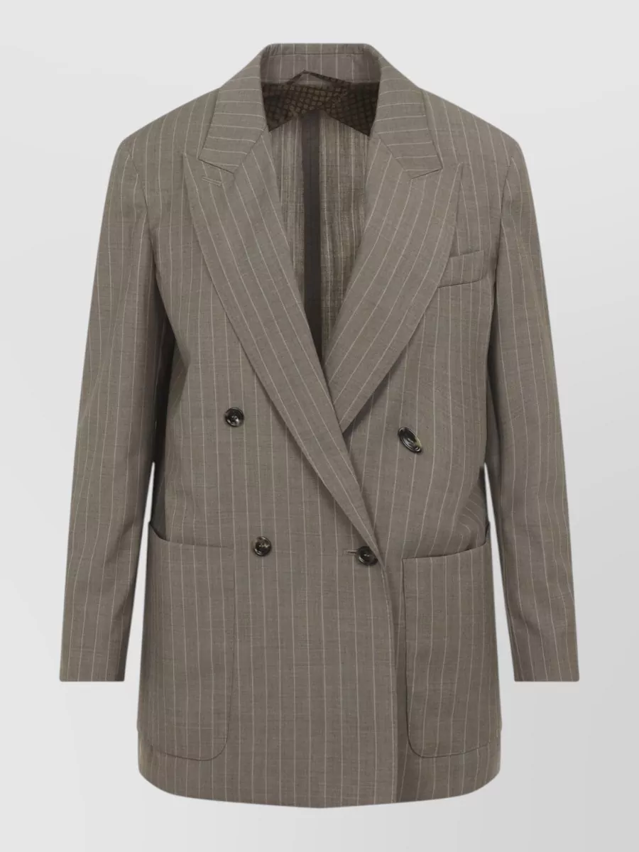 Max Mara Virgin Wool Pinstripe Double-Breasted Blazer