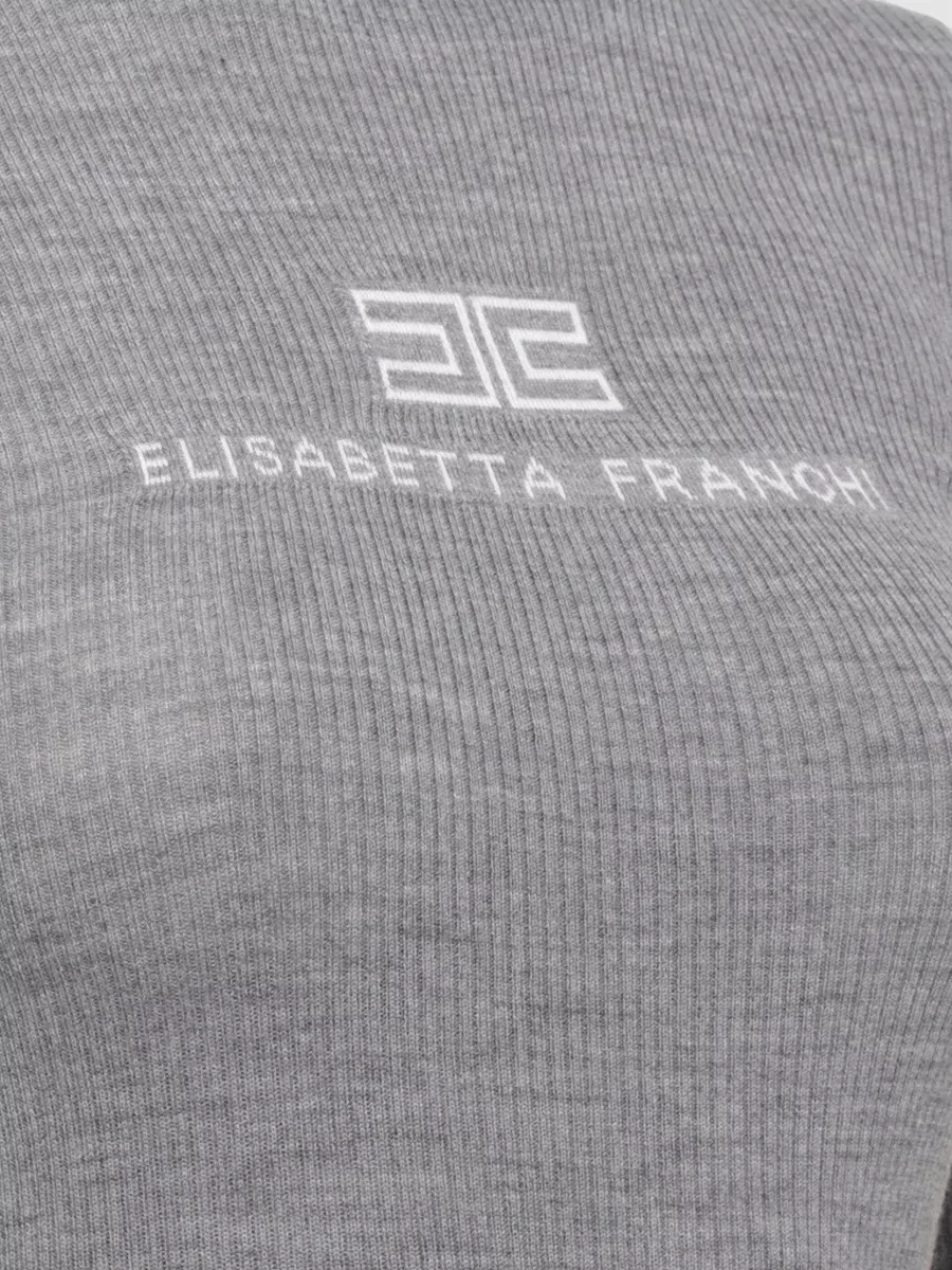 Elisabetta Franchi Ribbed Wool High Neck Sweater