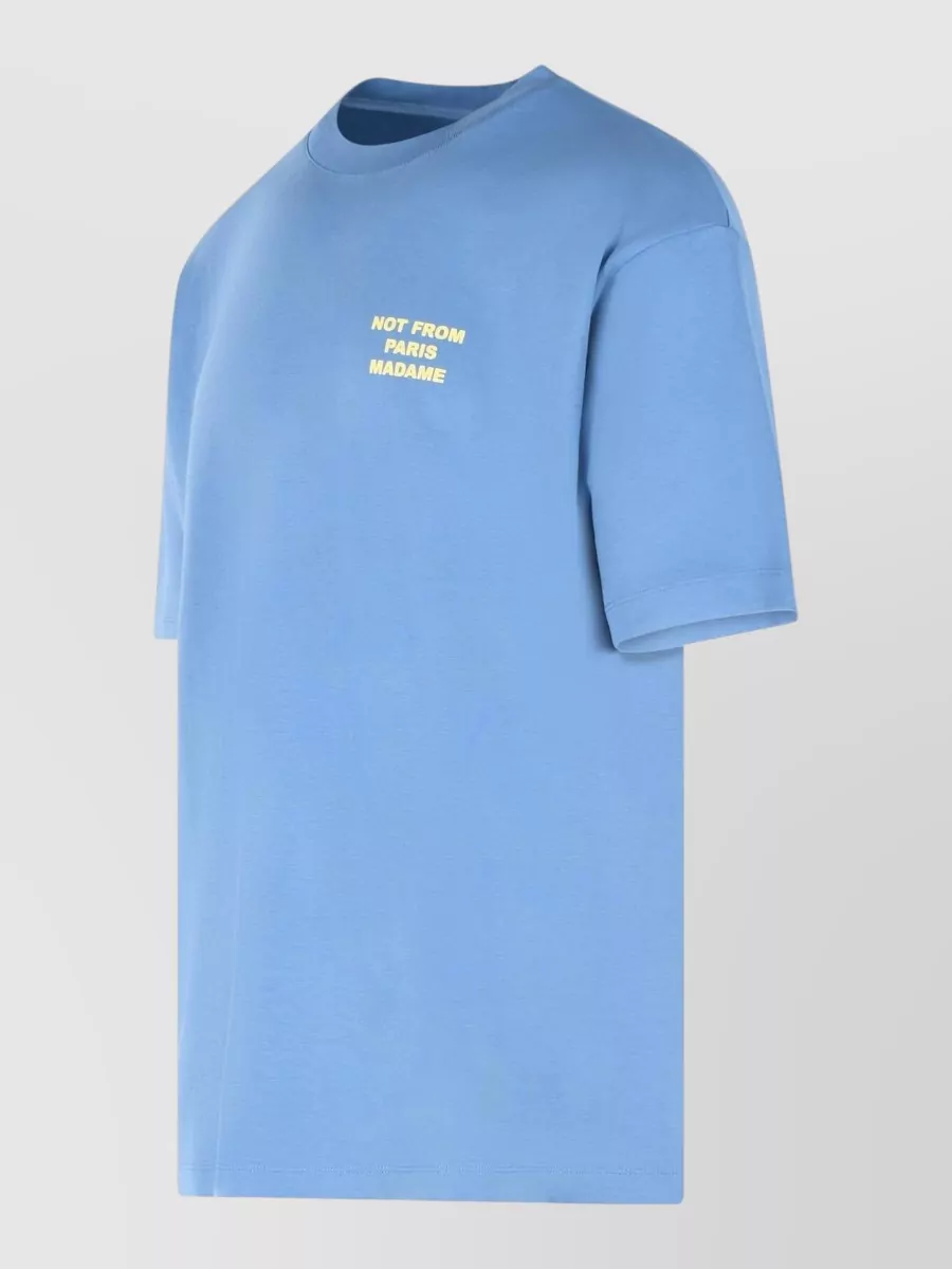 Drôle De Monsieur Ribbed Cotton Slogan T-Shirt