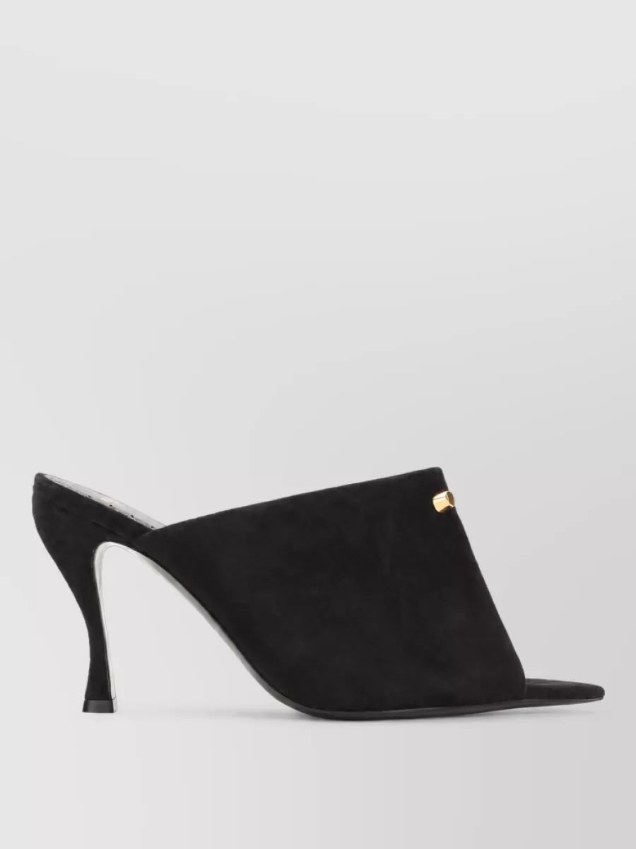 Balenciaga Suede Leather Asymmetric Draped Mules