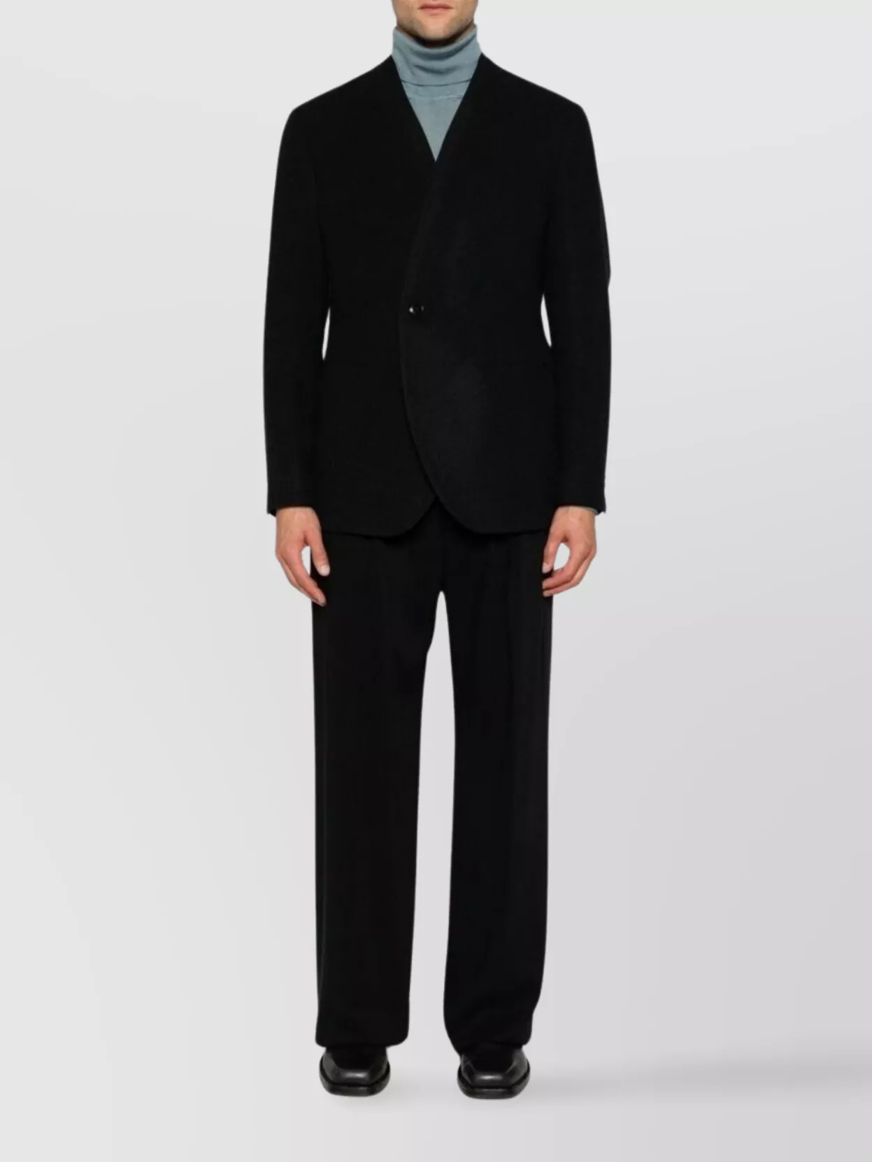 Giorgio Armani Tailored Suit Jacket With Notched Lapel And Back Vent In Black