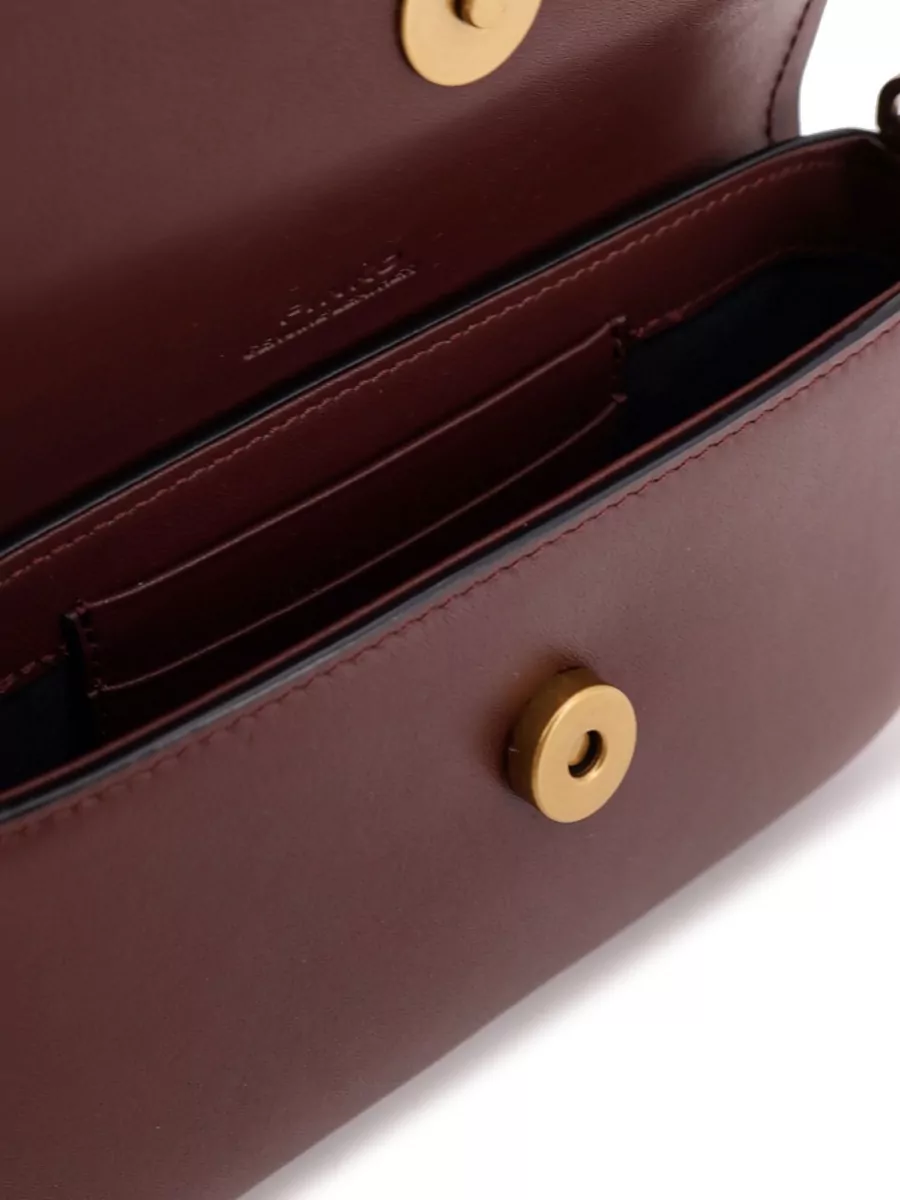 Pinko Saddle Flat Leather Shoulder Bag