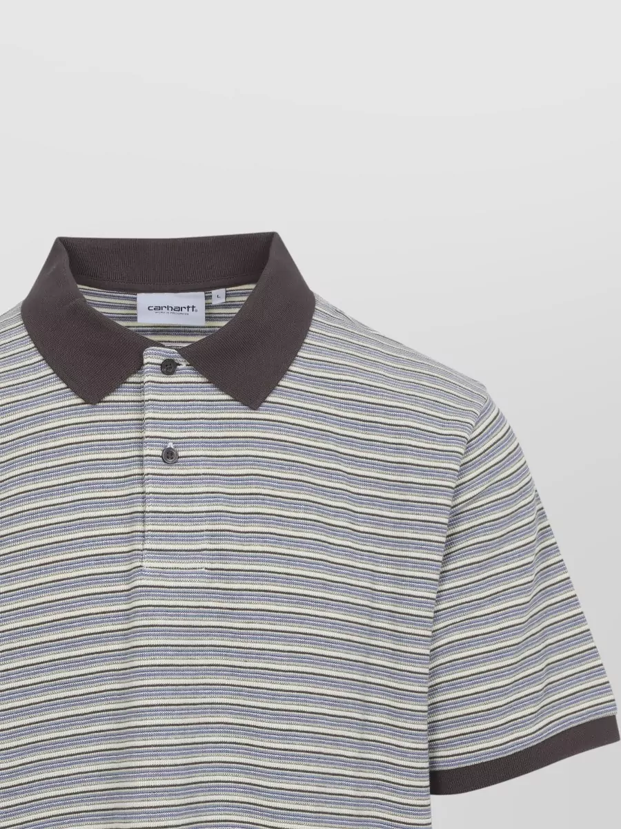 Carhartt Wip Cotton Striped Short-Sleeve Polo Shirt