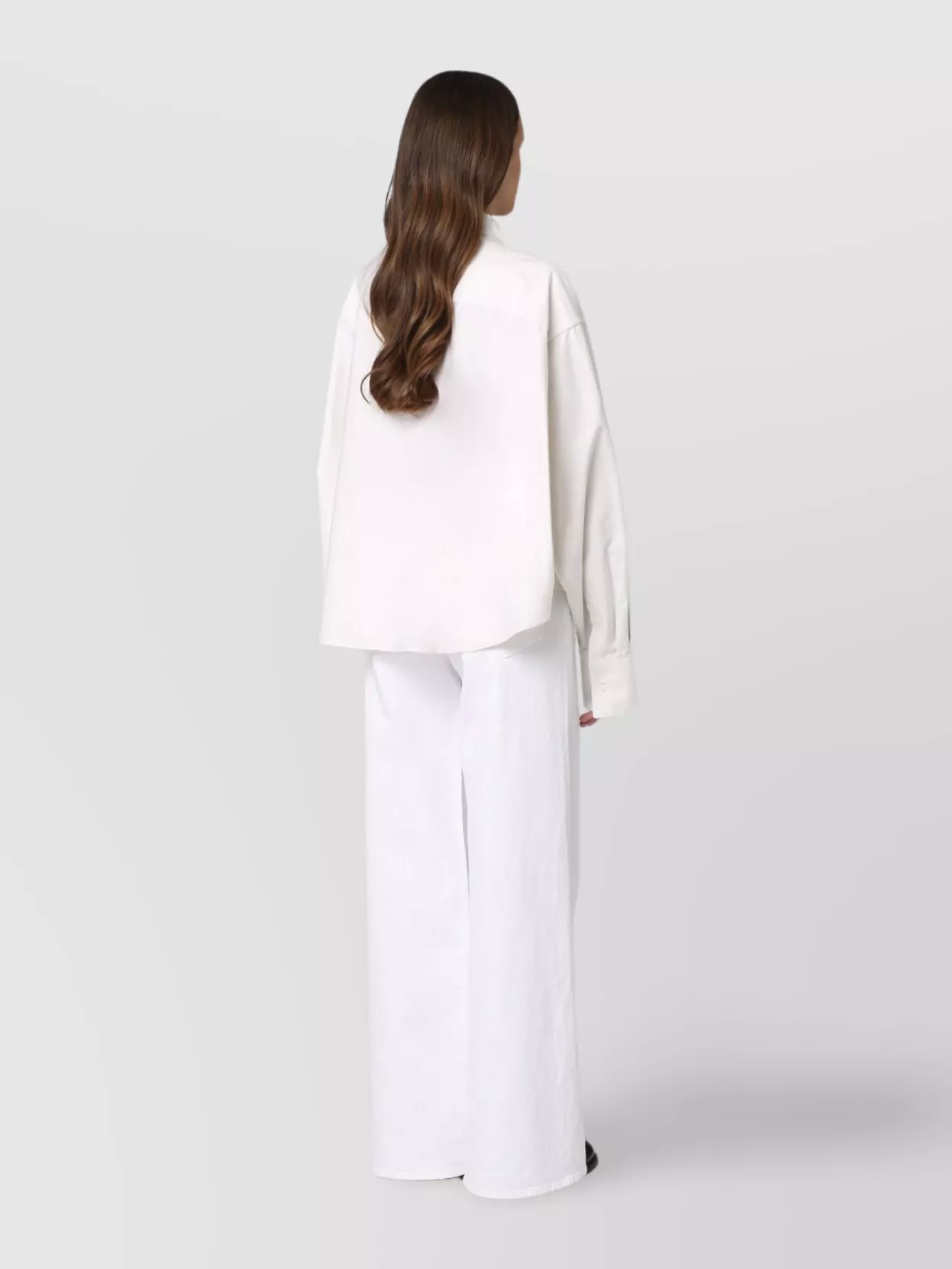Ami Paris Cotton Shirt With Chest Pocket And Collared Neck