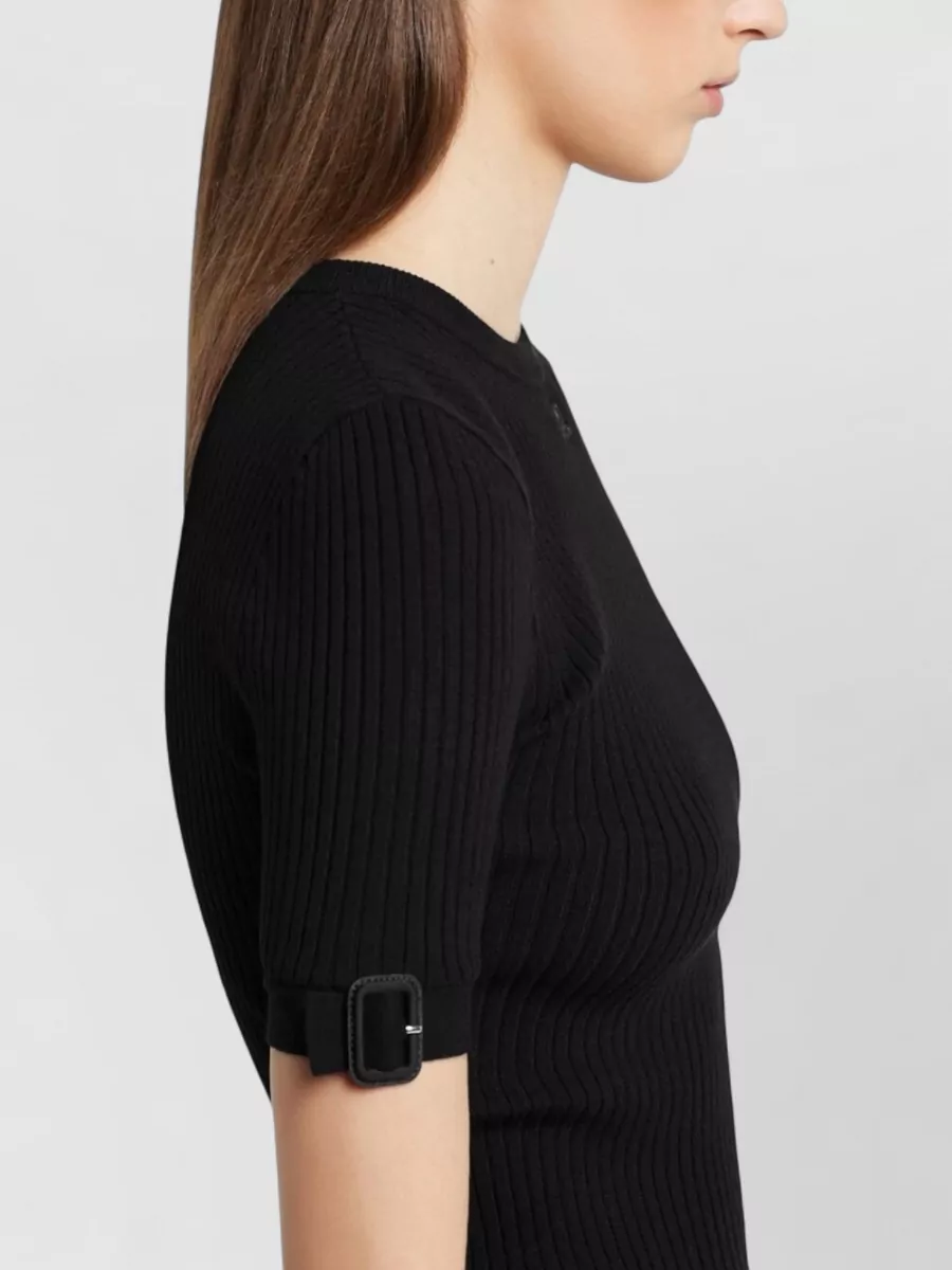 Courrèges Ribbed Cropped Short-Sleeve T-Shirt