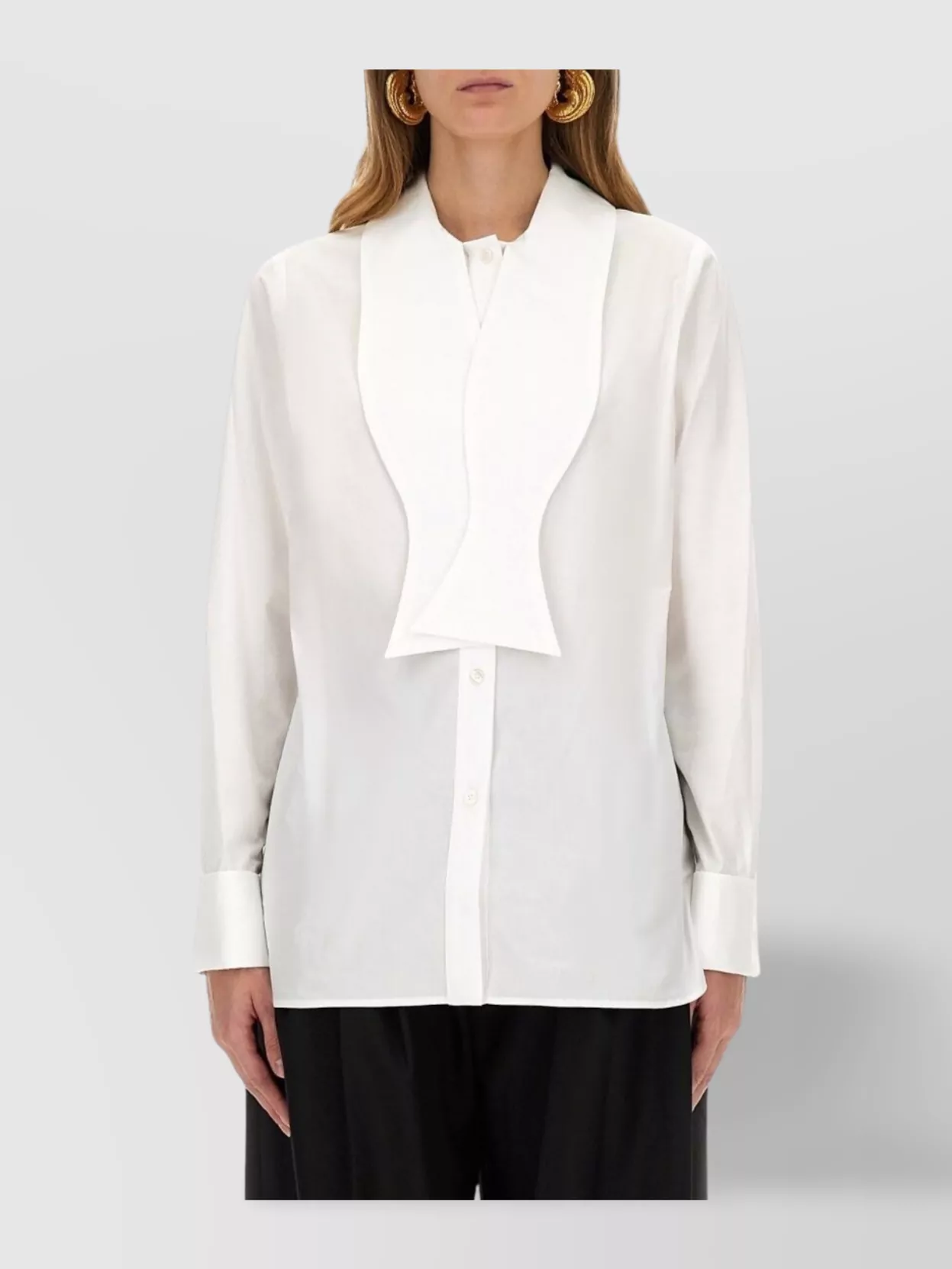 Nina Ricci Long Sleeve Top With Buttoned Cuffs And Collar