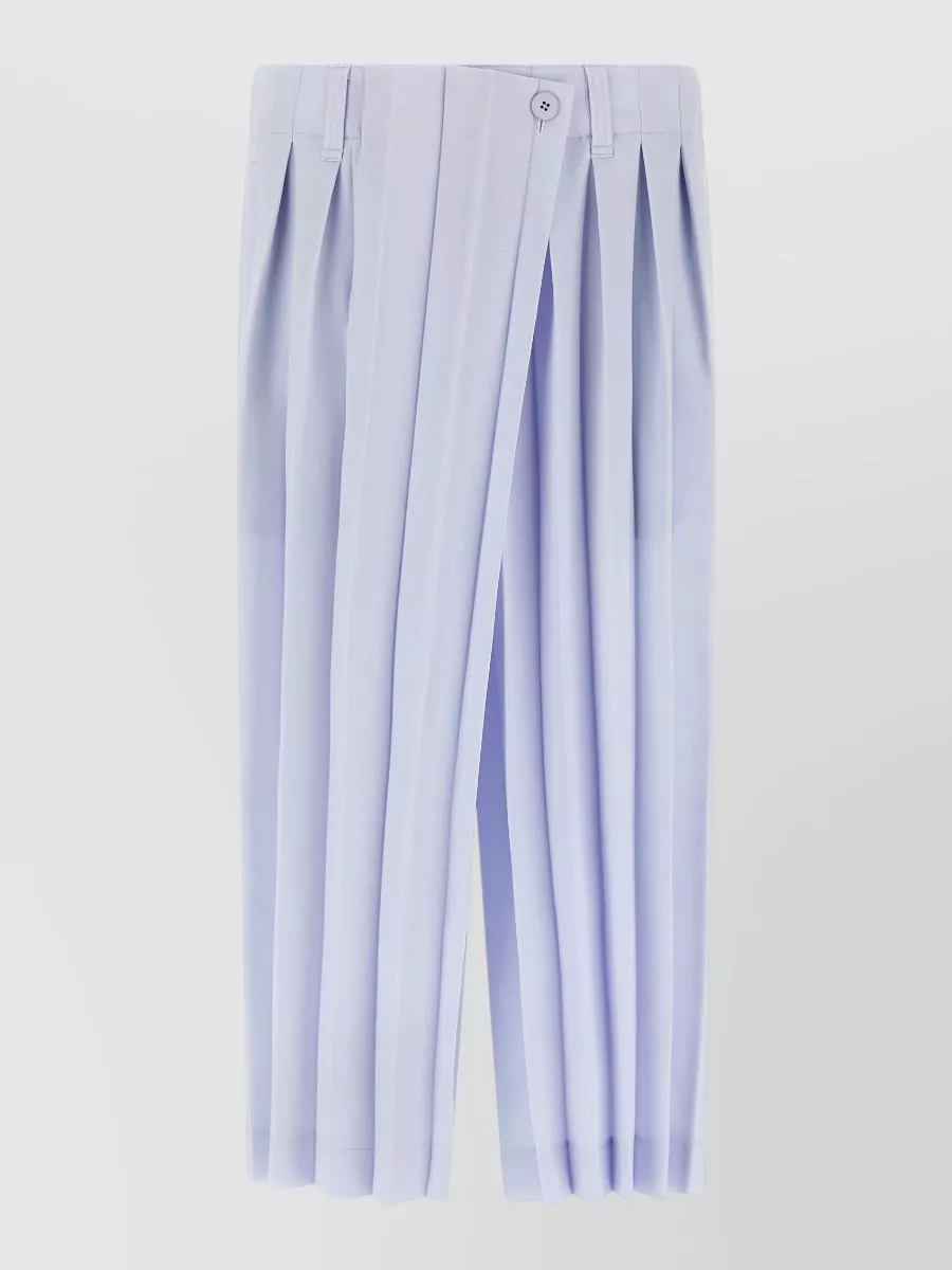 Homme Plisse Issey Miyake Pleated cropped wide-leg tailored trousers