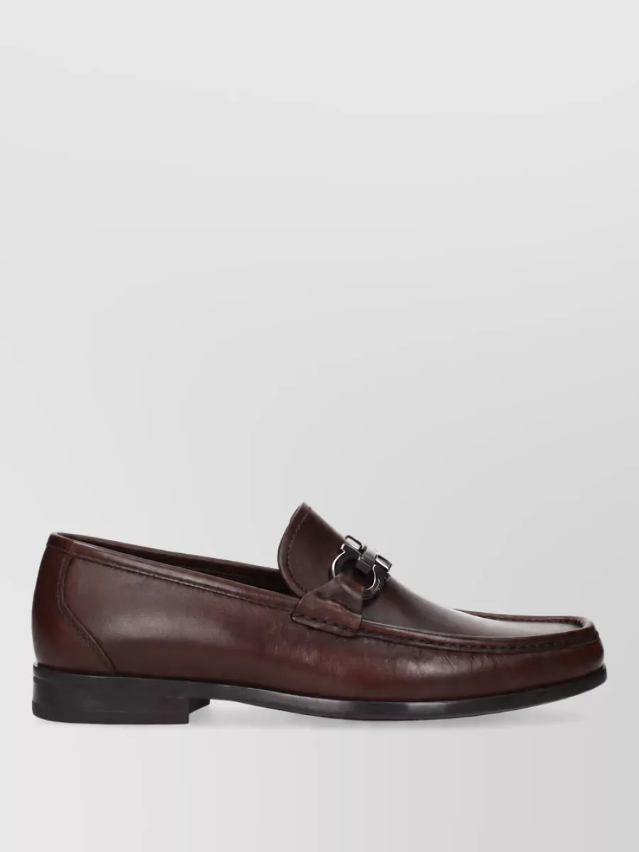 Ferragamo Leather Monk Shoes