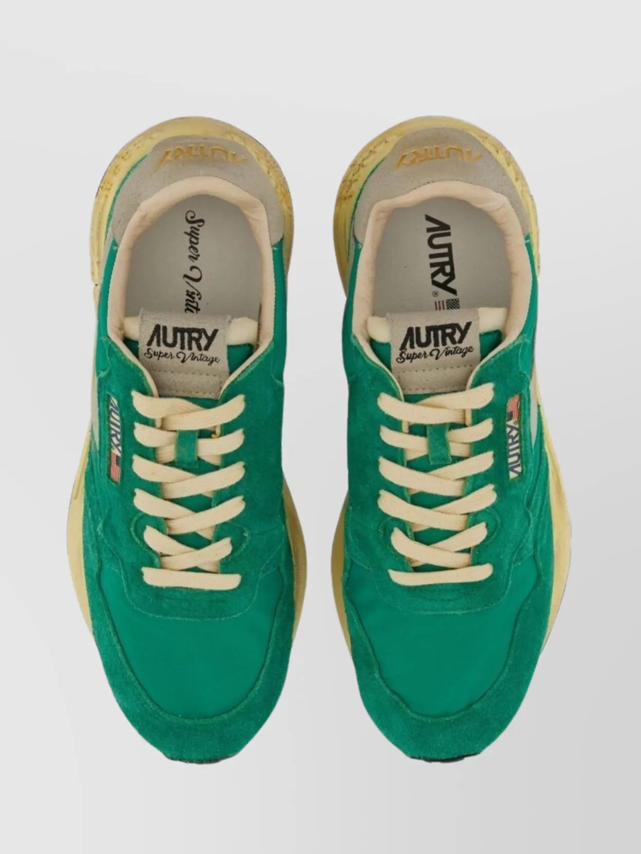 Autry Supervintage Sneaker With Rubber Sole And Suede Panels
