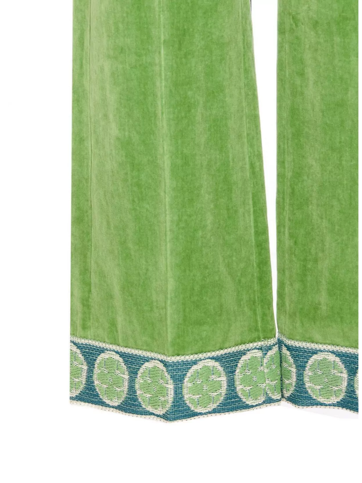 Valentino Garavani Velvet Trousers With Jacquard Hem