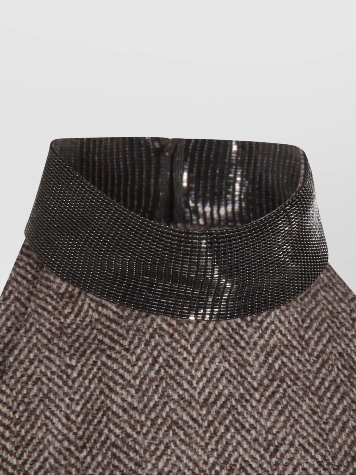 Brunello Cucinelli Knee Length Dress Herringbone Pattern In Brown