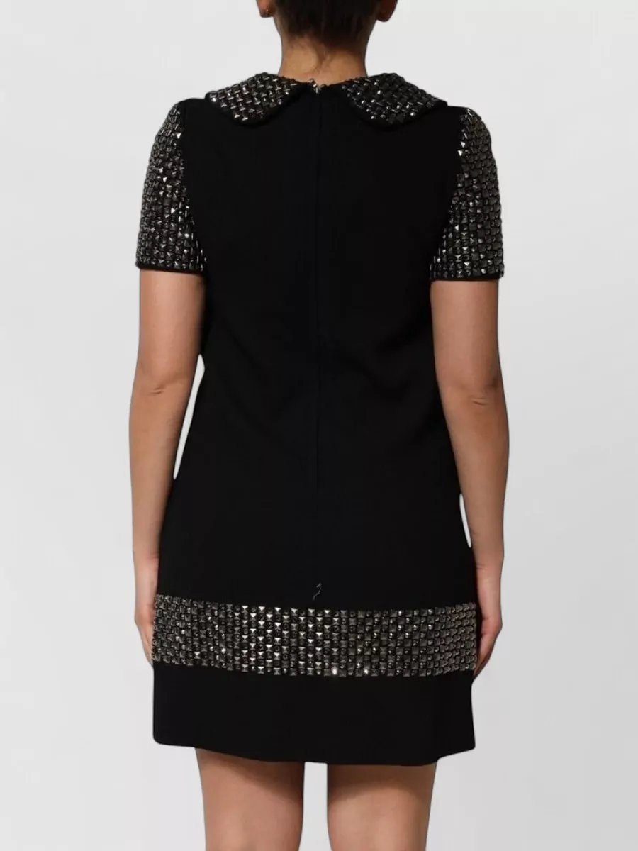 Dolce&Gabbana Crystal-Embellished Collared Mini Dress