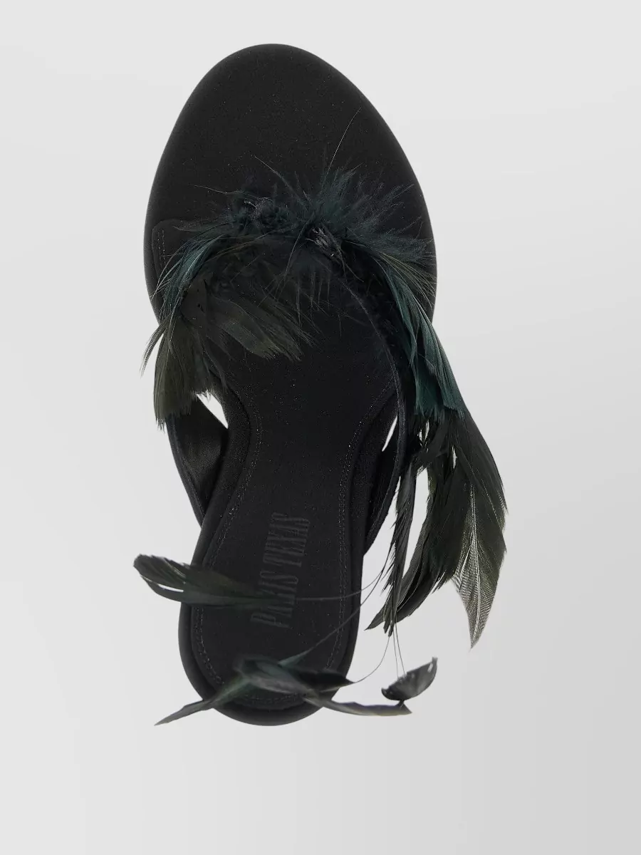 Paris Texas Lidia Feather Detail Open Toe Sandals