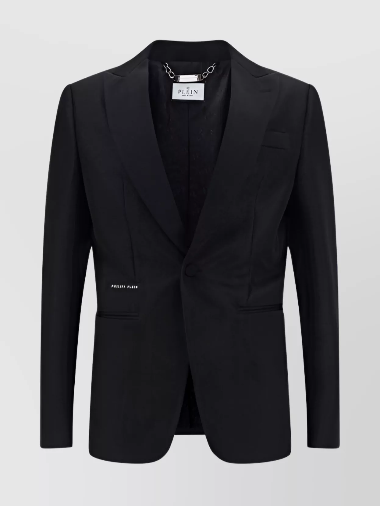 Shop Philipp Plein Tailored Blazer Jacket Laminated Effect