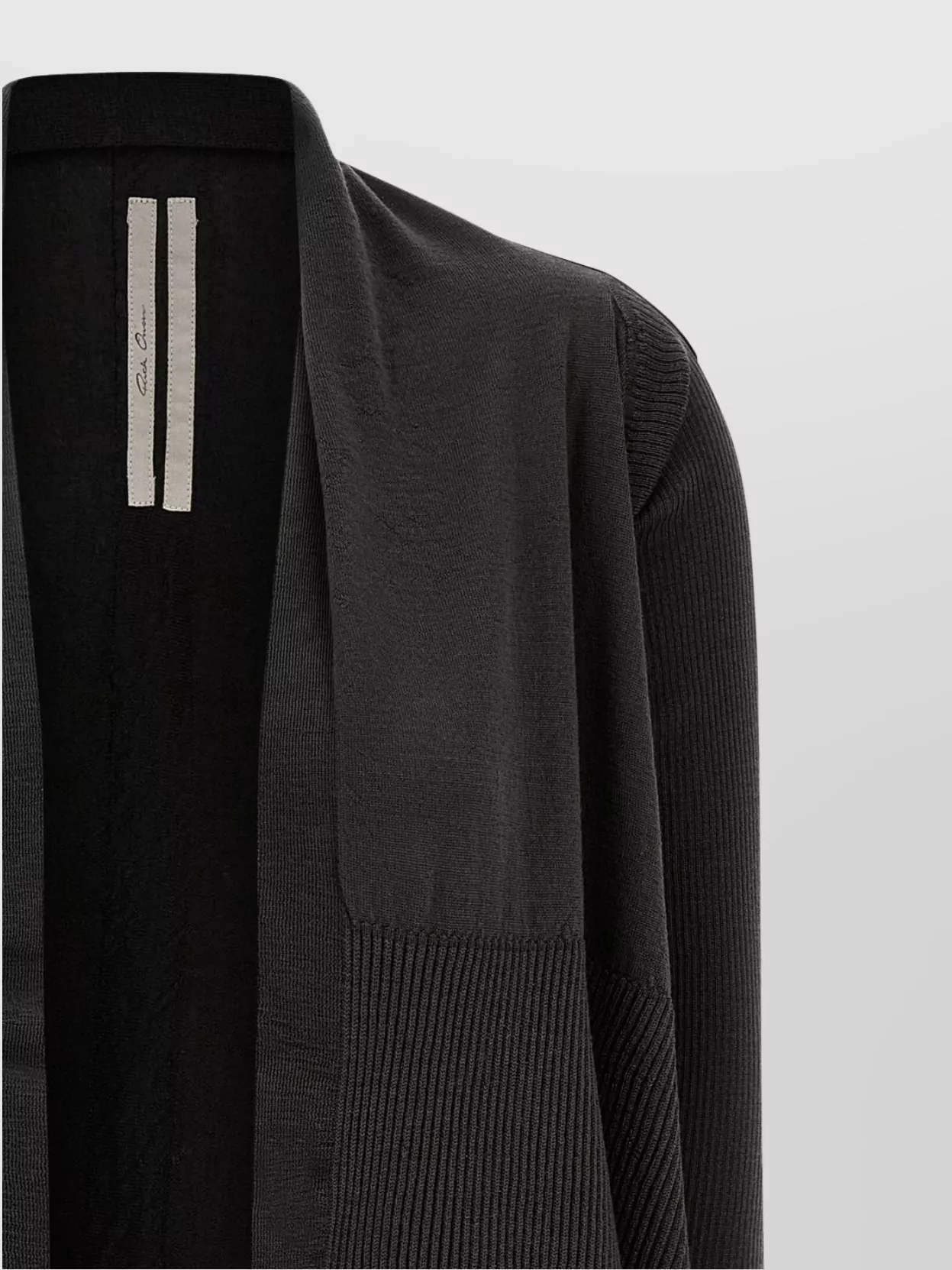 Rick Owens Draped Hem Long Sleeves Ribbed Texture