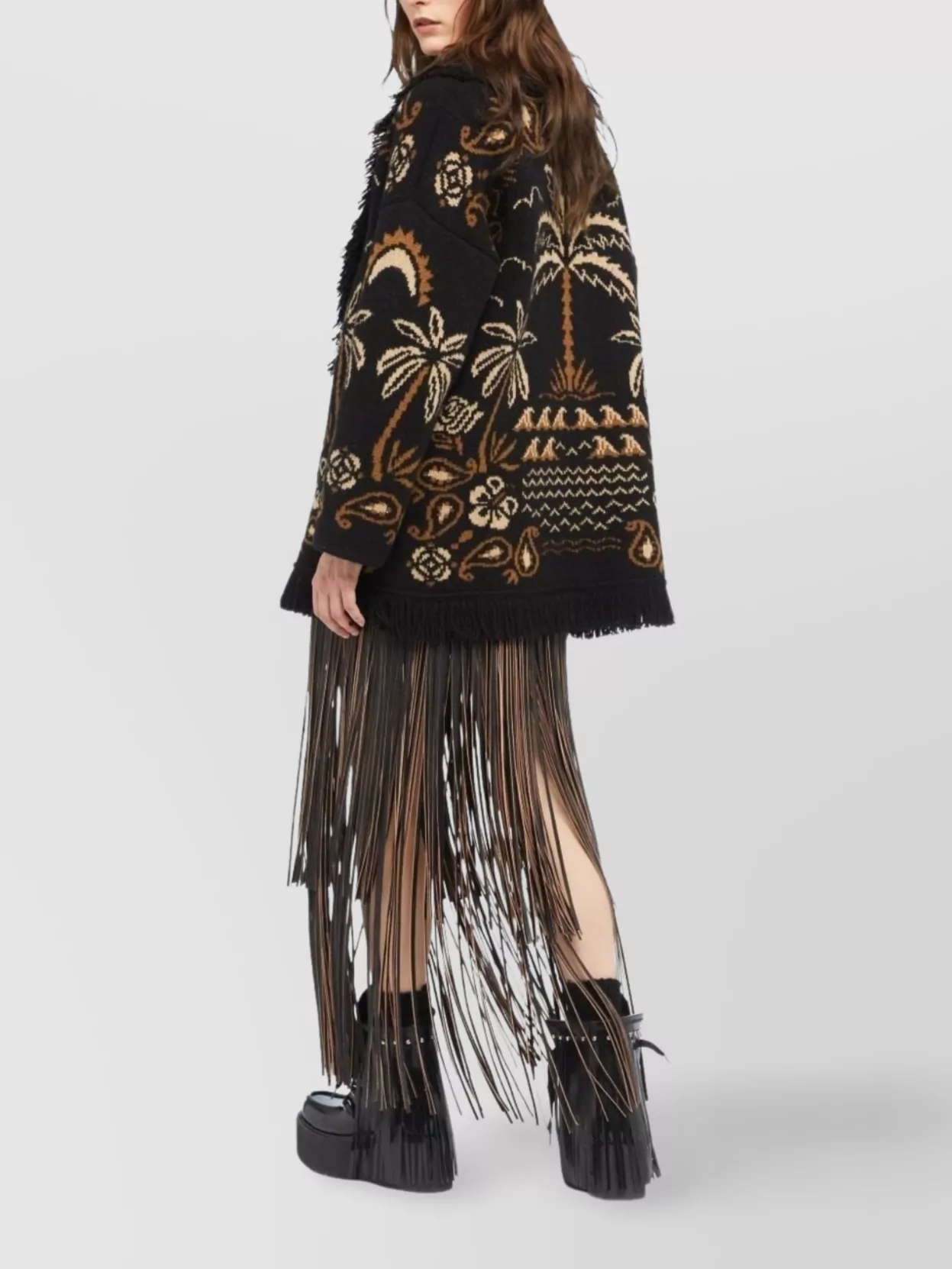 Alanui Glimpse Of Eden Wool And Cashmere Cardigan In Multi