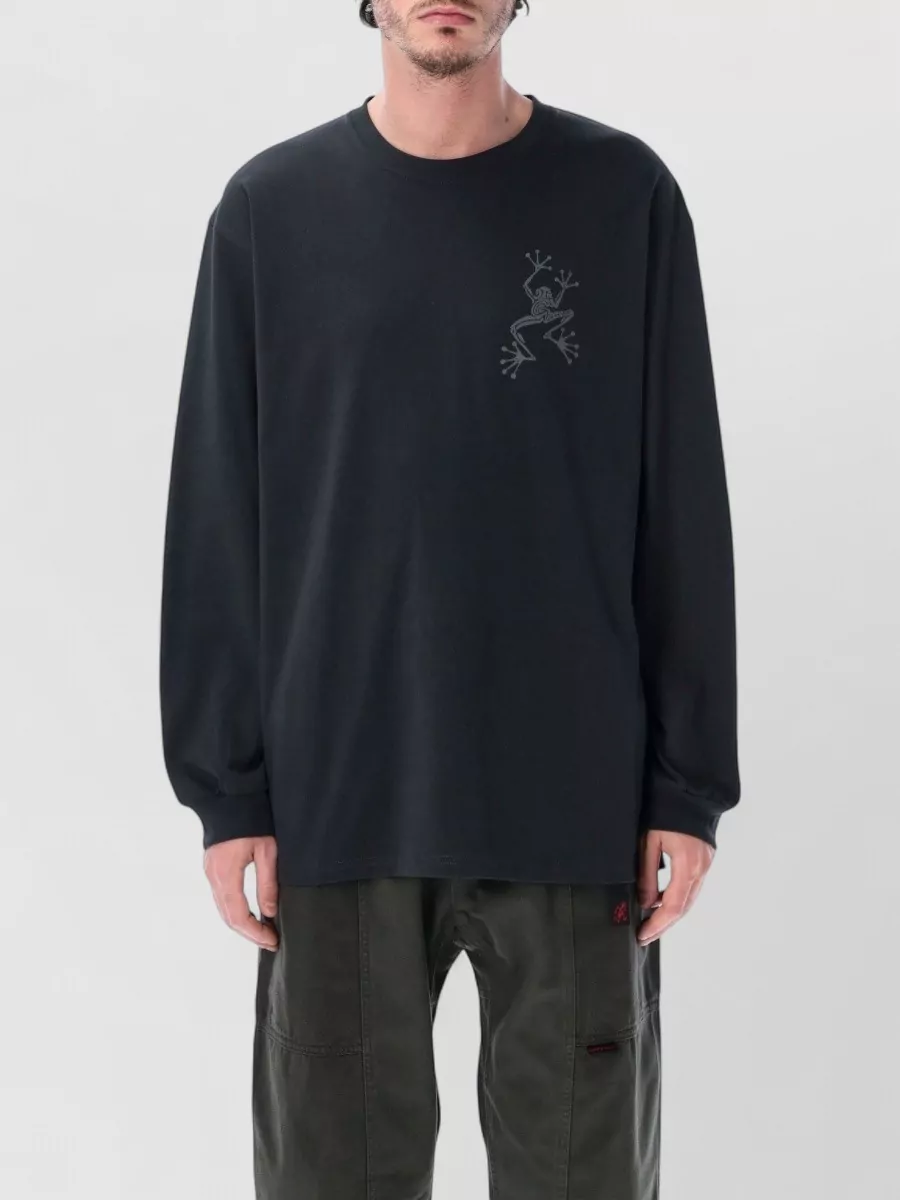 Gramicci Graphic-Print Ribbed Crew-Neck Long-Sleeve T-Shirt