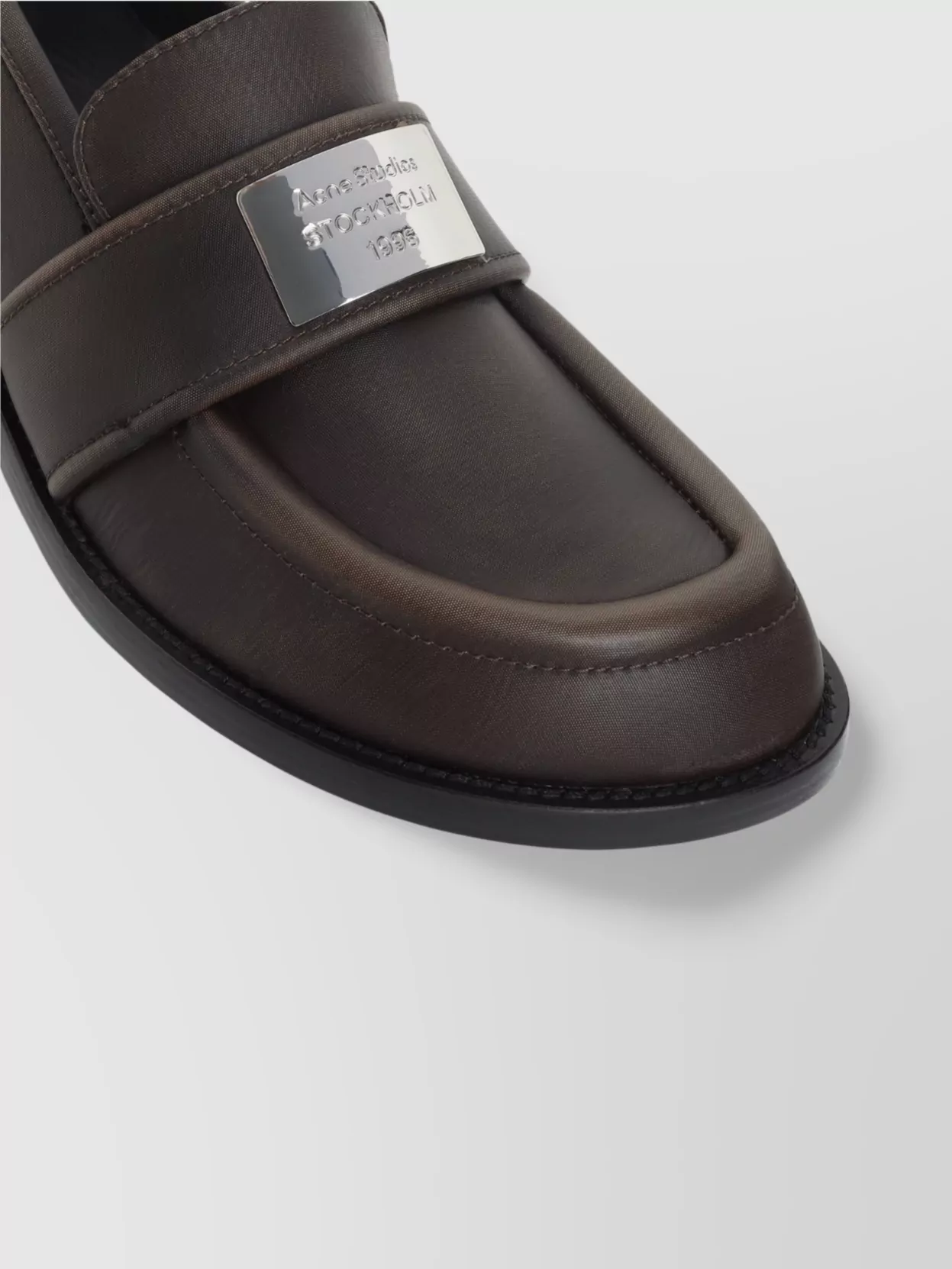 Acne Studios Brushed Nylon Loafers Silver Detail