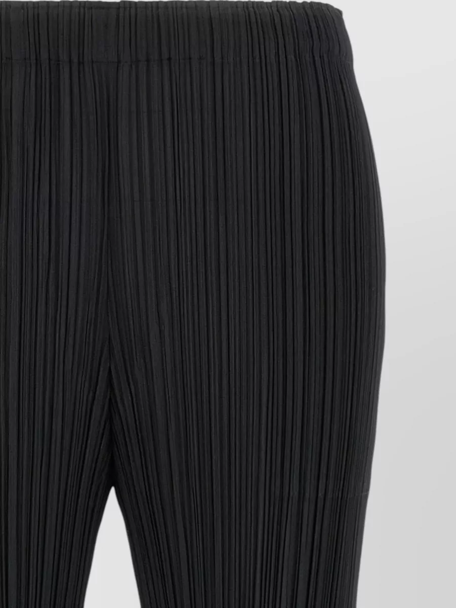 Pleats Please Issey Miyake Pleated Asymmetric Flared Trousers