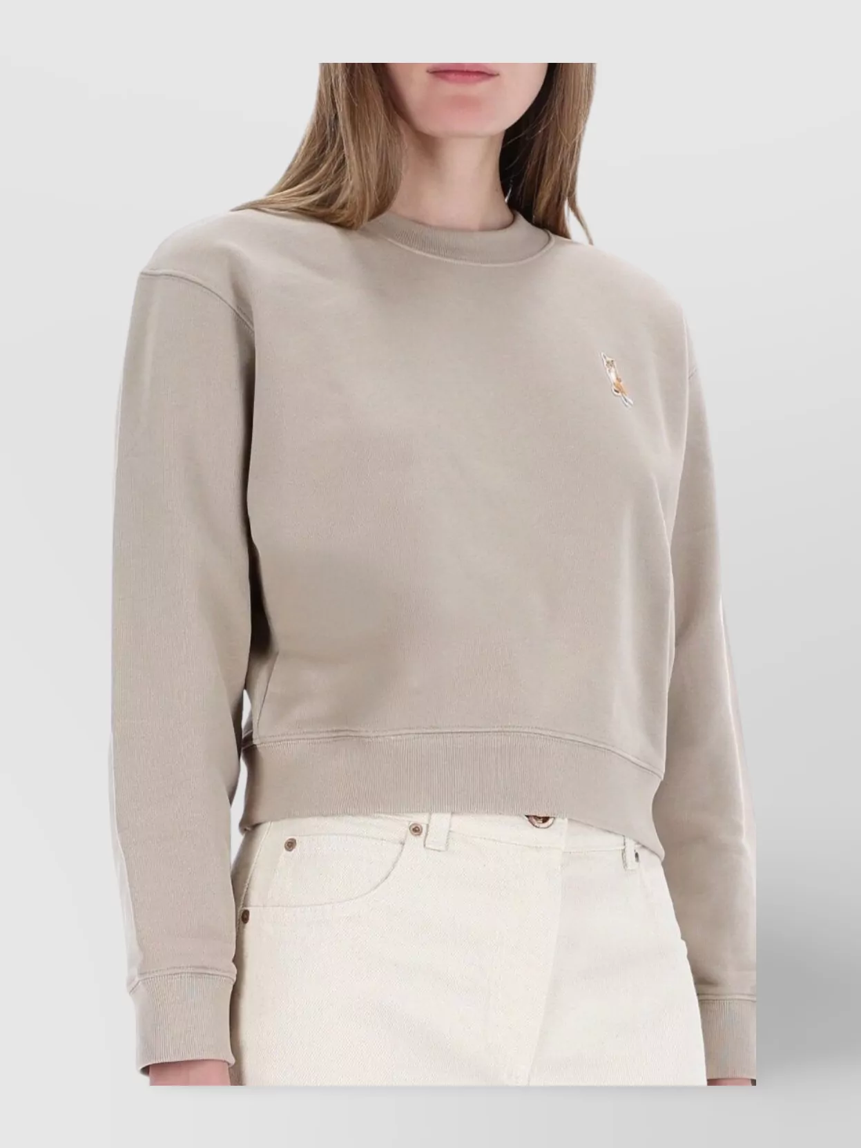 Maison Kitsuné Knitwear With Ribbed Cuffs And Crew Neck