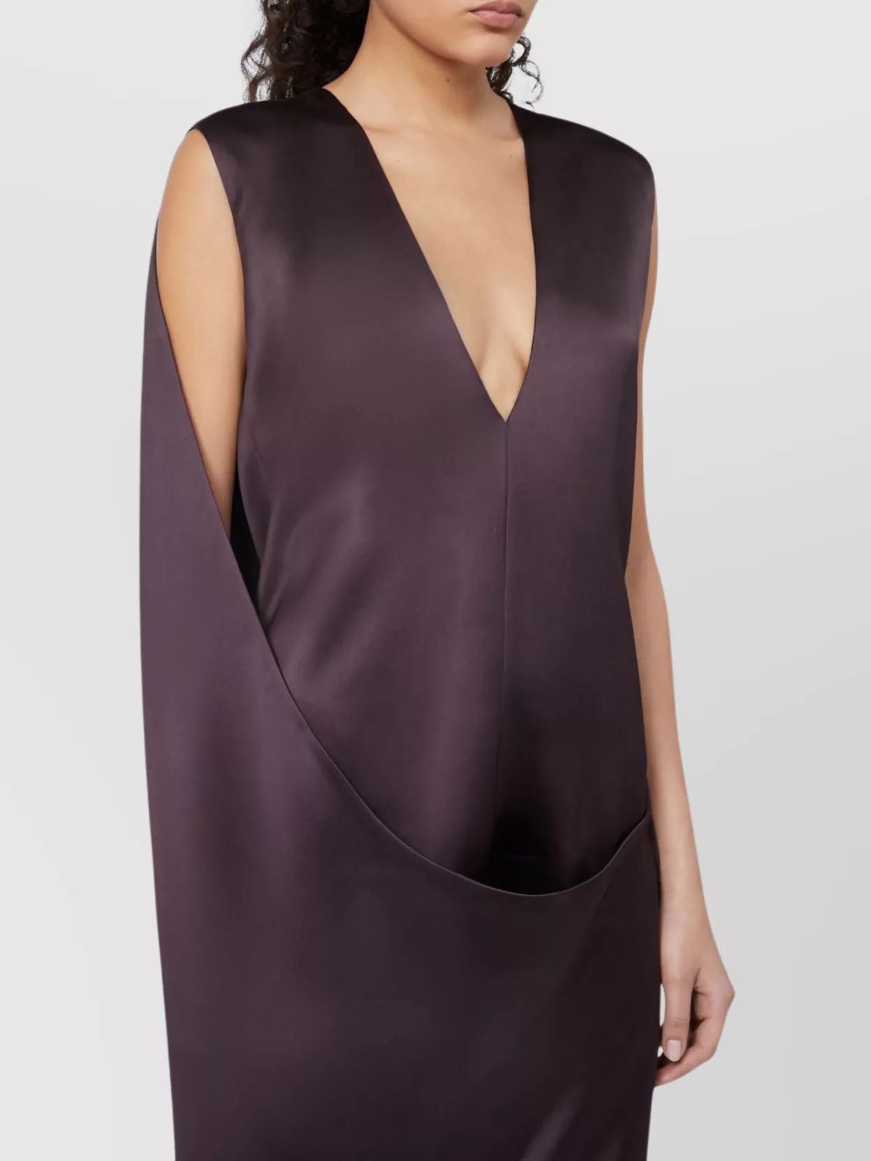 Sportmax Wraparound Satin Dress Side Slit