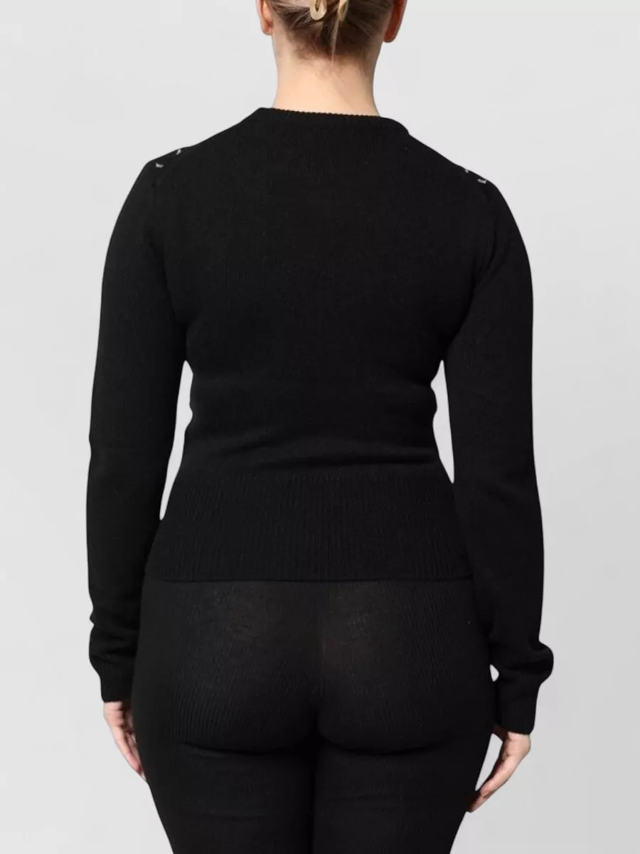 Dolce&Gabbana Cashmere Ribbed Crystal-Embellished Long-Sleeve Jumper