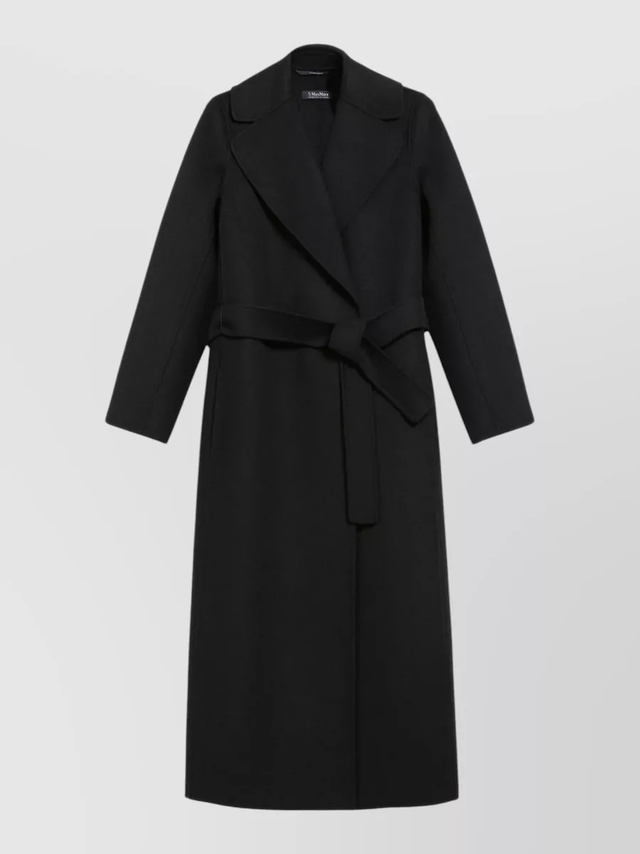 S Max Mara Wool belted fitted coat