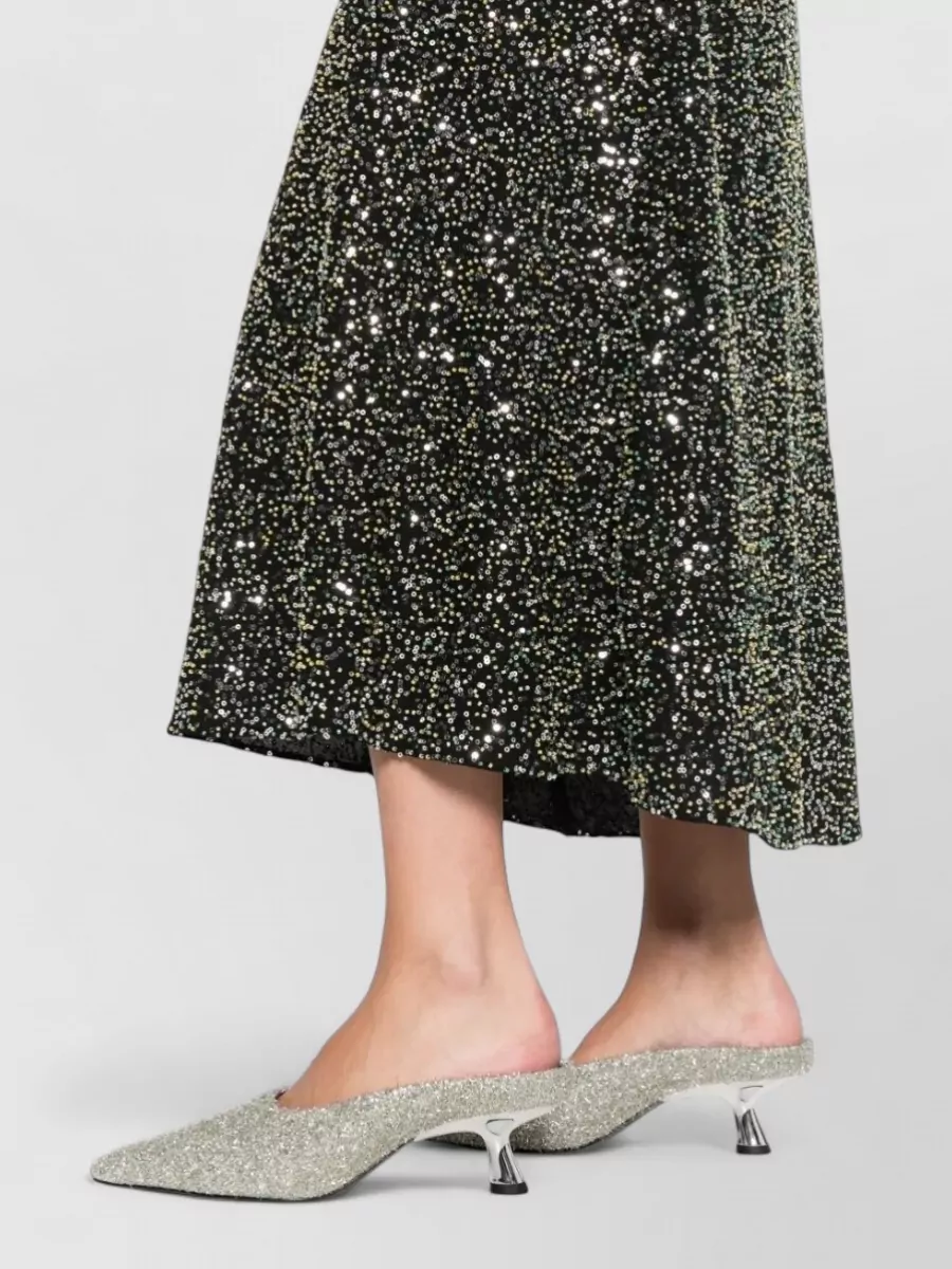Paco Rabanne Flared Midi Dress Sequin Embellishment