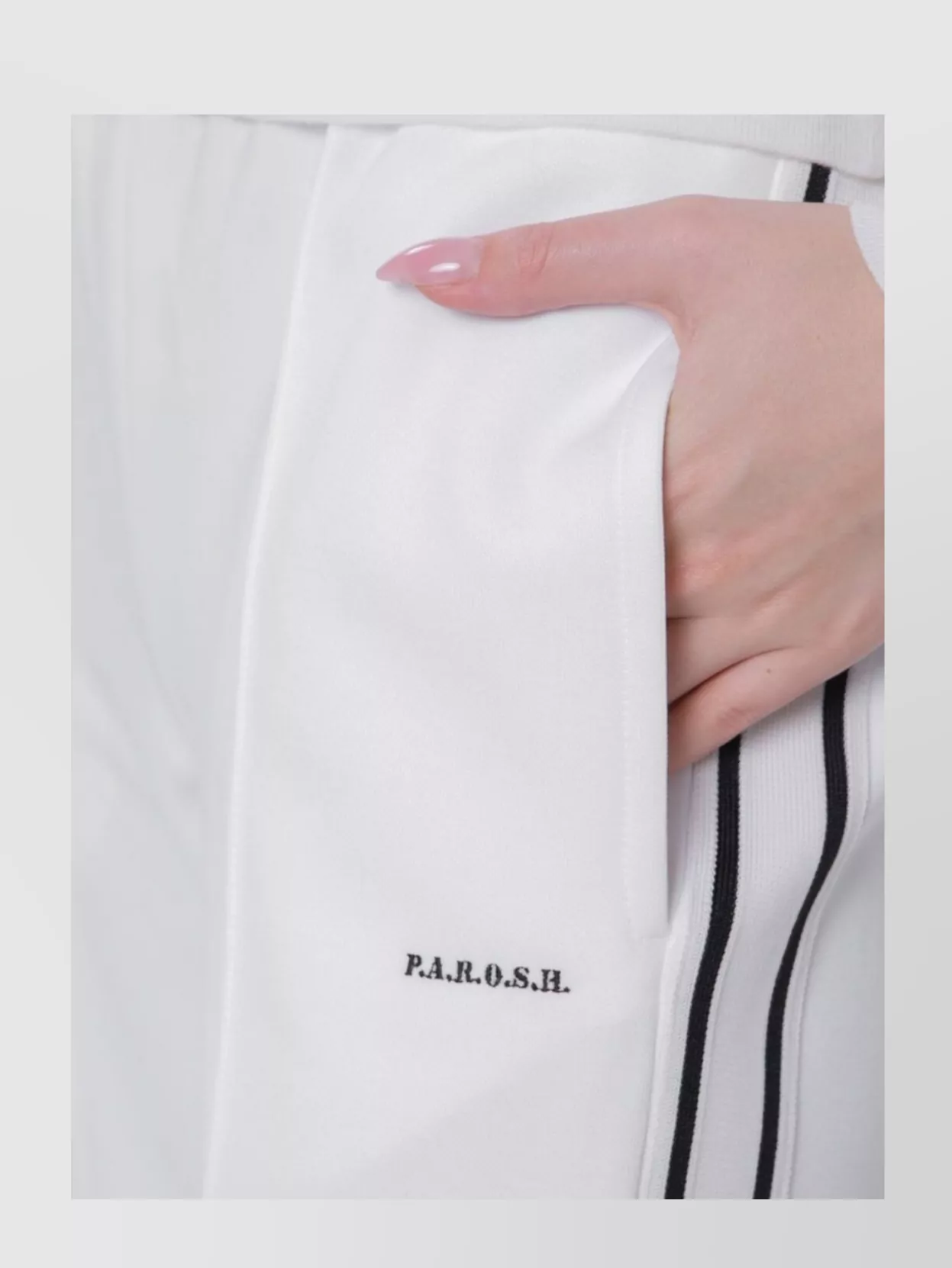 P.a.r.o.s.h Waistband Trousers With Pockets And Stripes
