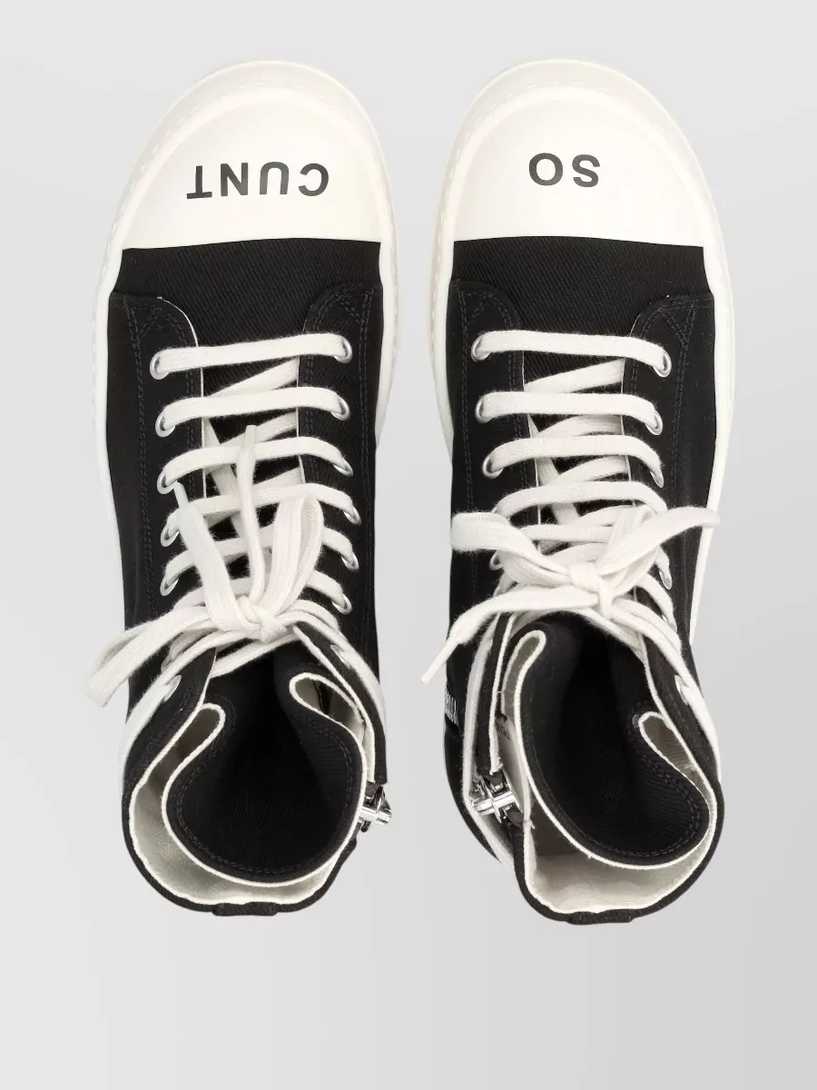 Rick Owens Drkshdw Canvas High-Top Lace-Up Sneakers