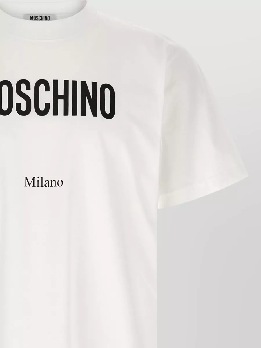 Moschino Logo Print T Shirt Short Sleeves Crew Neck