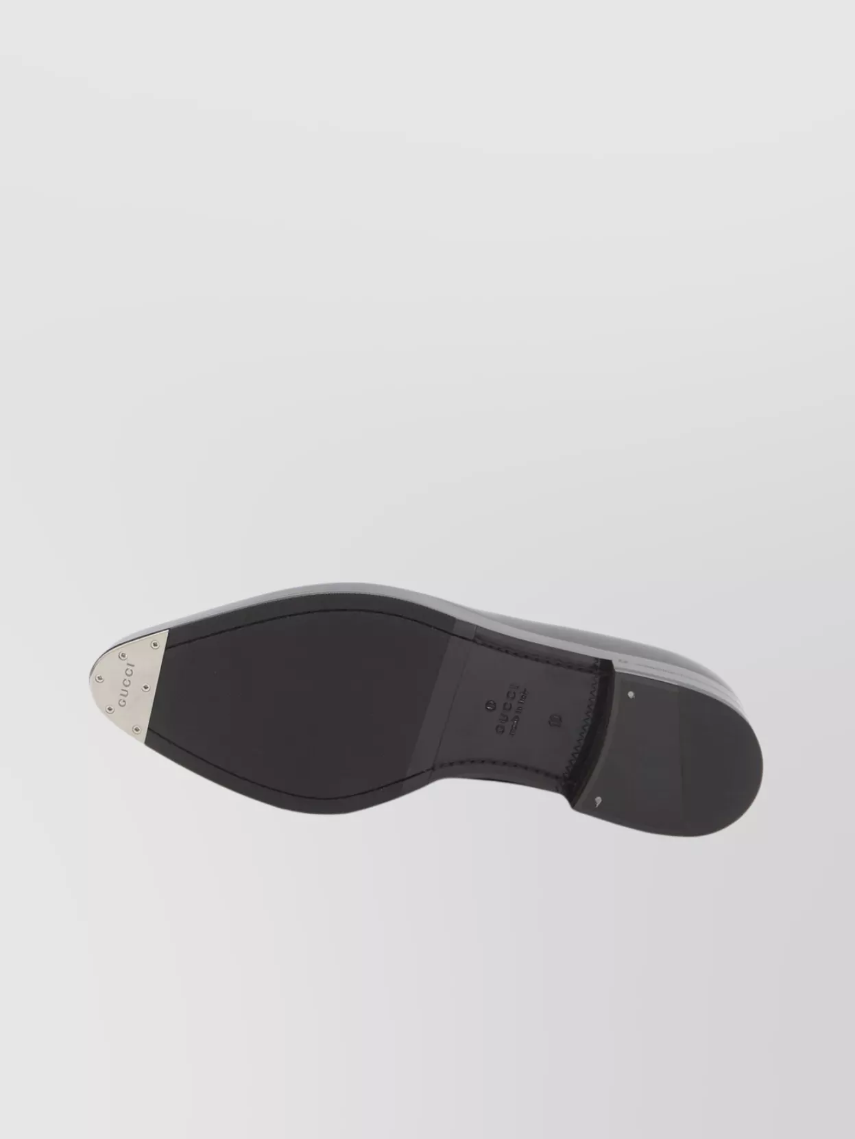 Gucci Metal Buckle Pointed Loafers With Leather Sole