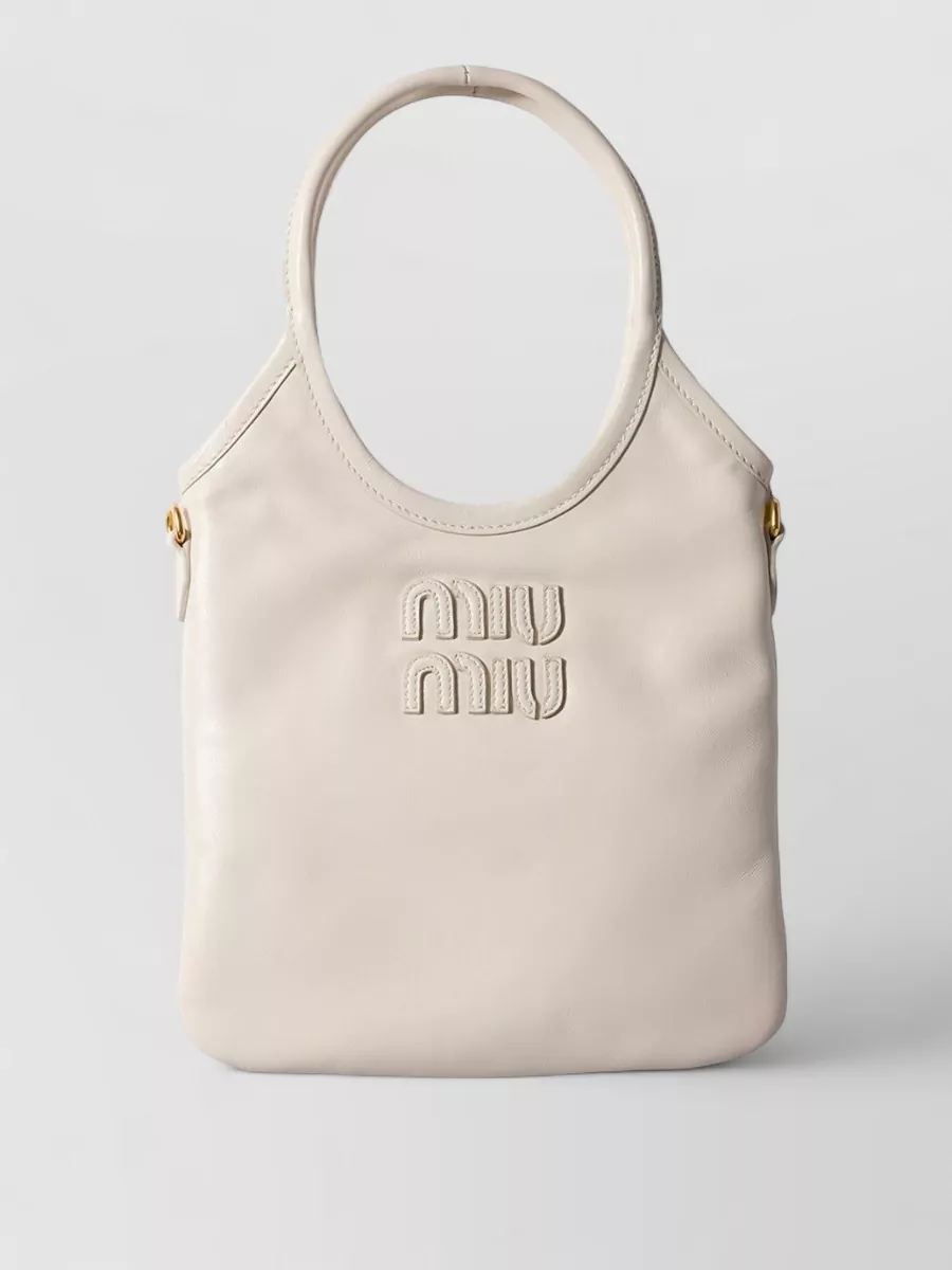 Miu Miu Leather Tote Bag Ivy With Detachable Strap