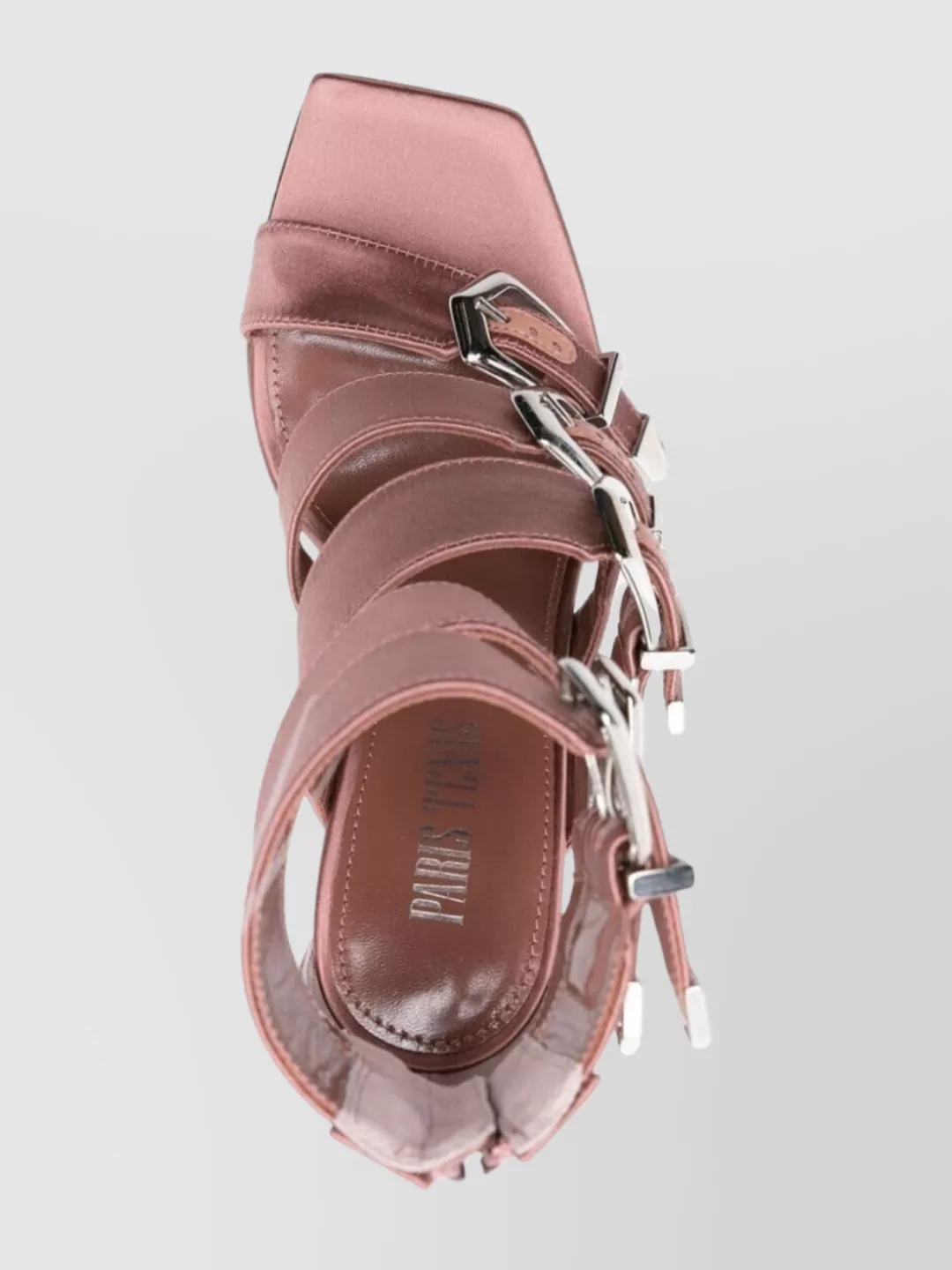 Paris Texas Ursula Square Toe Satin Sandals With Straps