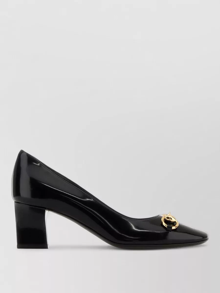 Gucci leather square-toe pumps