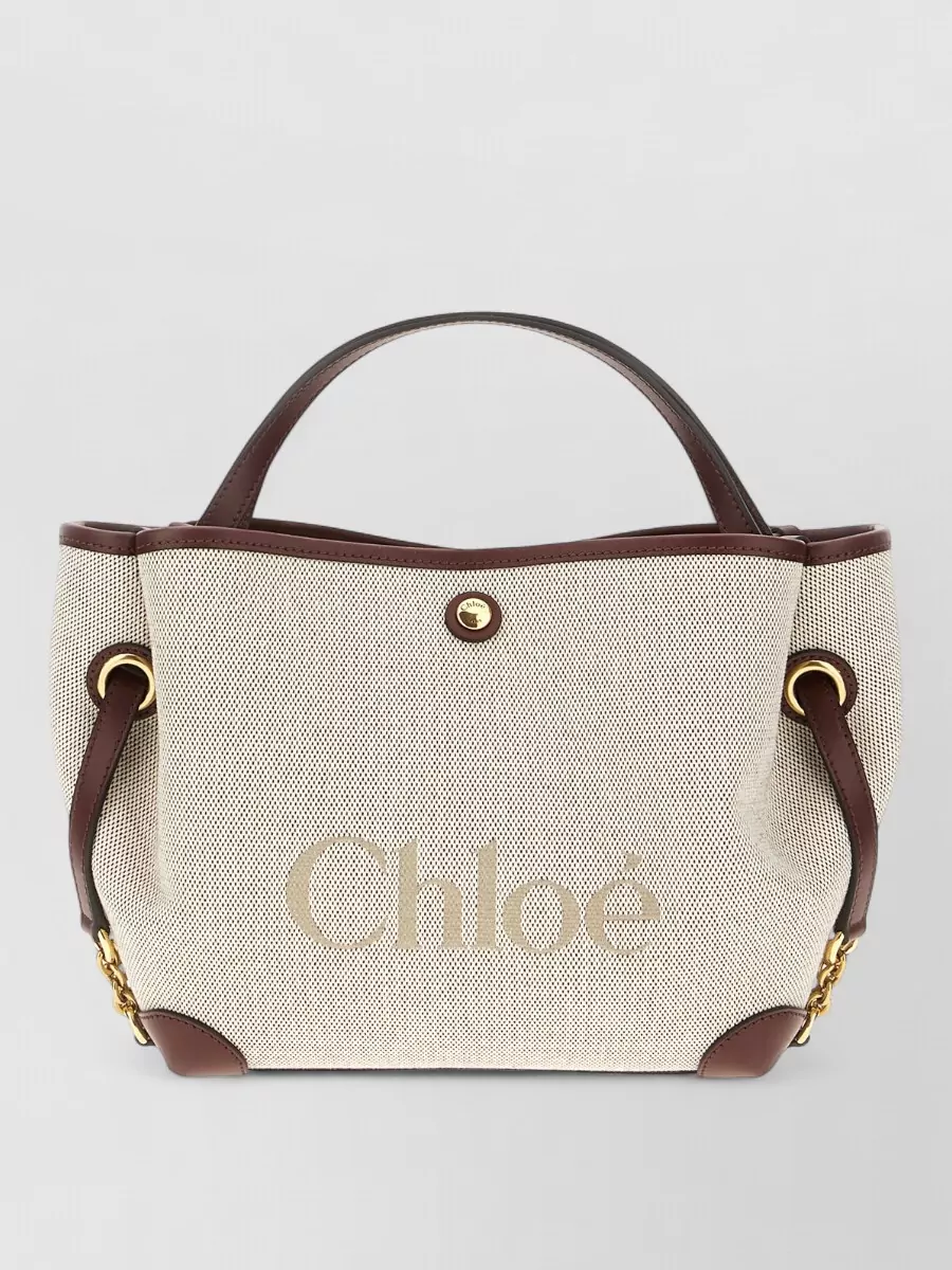 Chloé woody cotton canvas tote bag