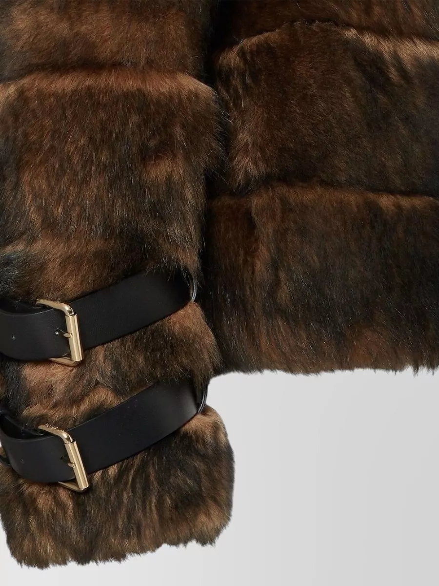 Fendi Faux Fur High Collar Blouson Jacket