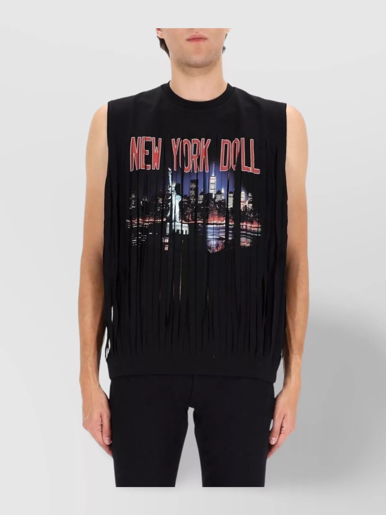 Dsquared2 Sleeveless Graphic Print Fringe T-Shirt