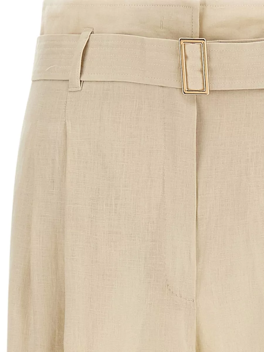 S Max Mara Linen High-Rise Wide-Leg Trousers