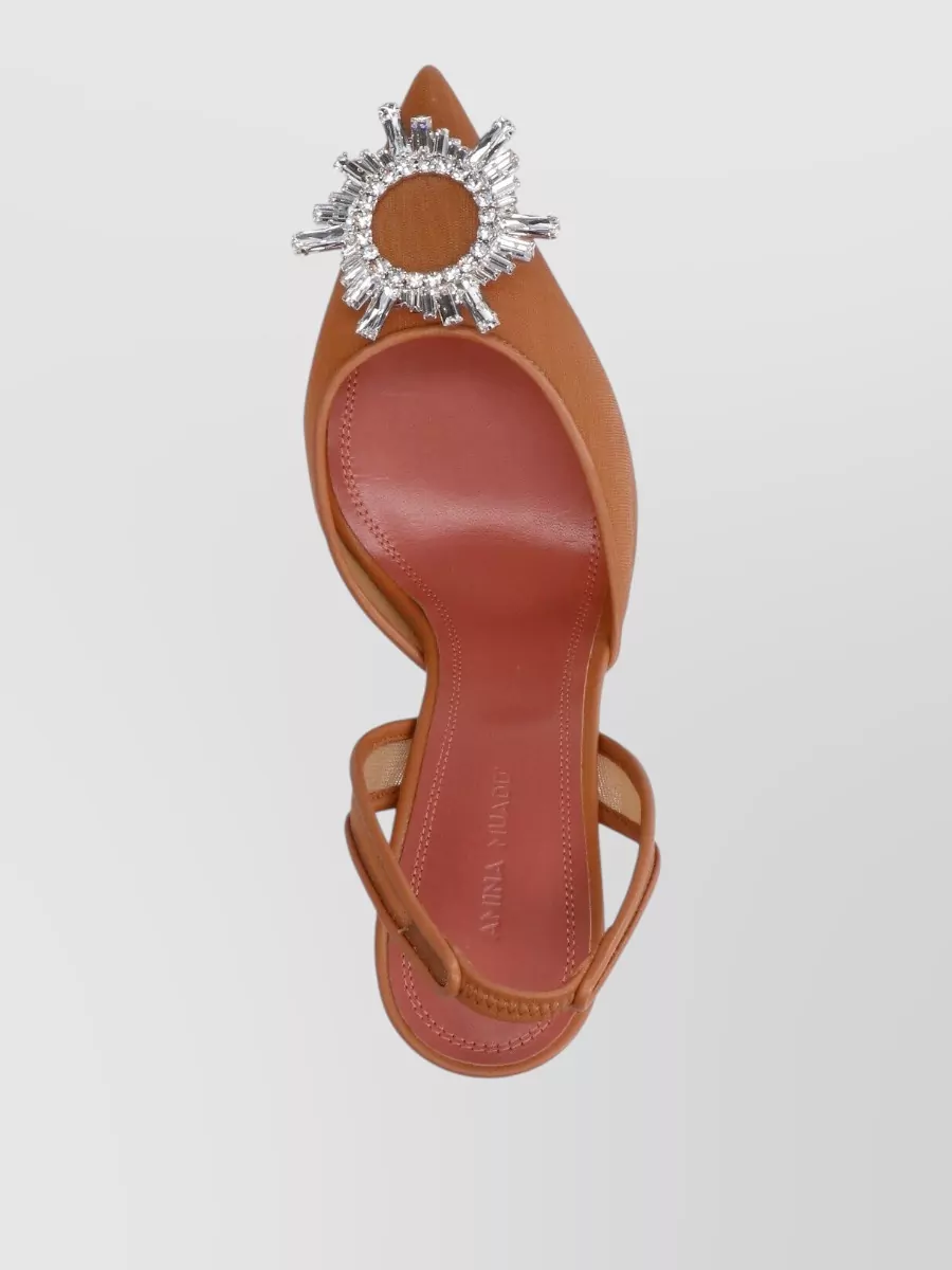 Amina Muaddi Leather High Heel Pumps