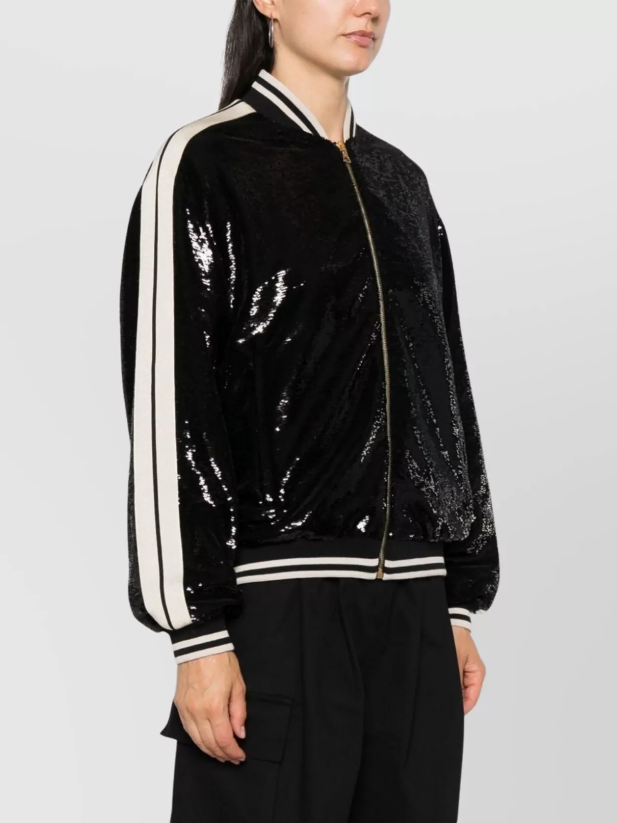 Shop Palm Angels Sequin Embellished Bomber Jacket