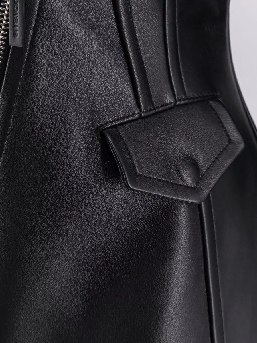 Givenchy Tailored Leather Jacket Featuring Belt In Black