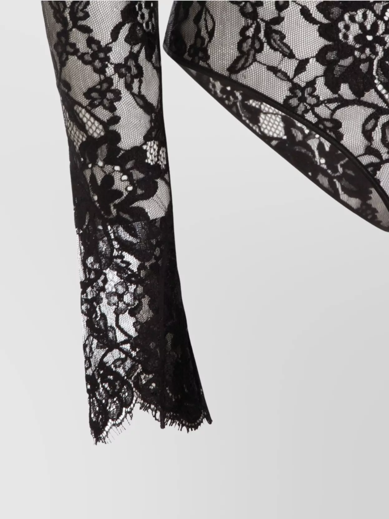 Valentino Floral Lace Long Sleeve Jumpsuit