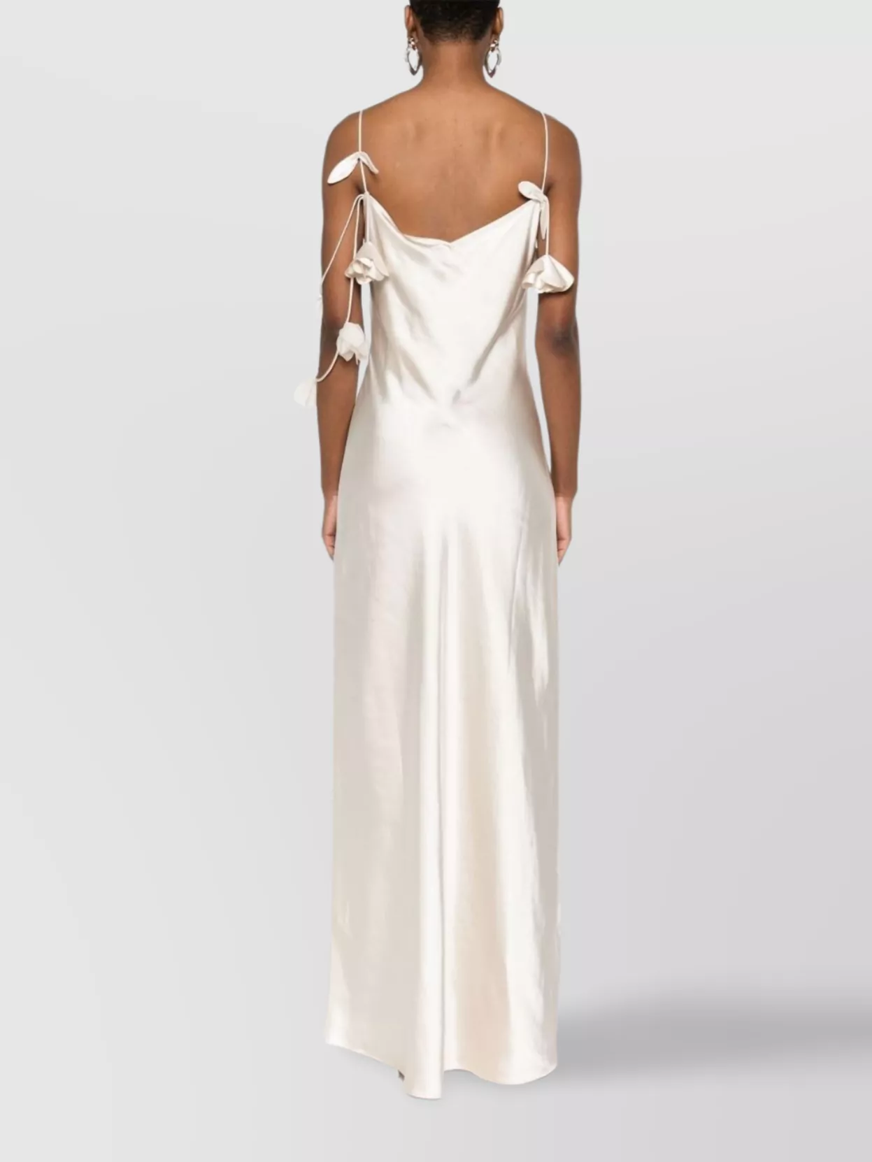 Self-portrait Beige Long Dress With Spaghetti Straps And Ruched Details