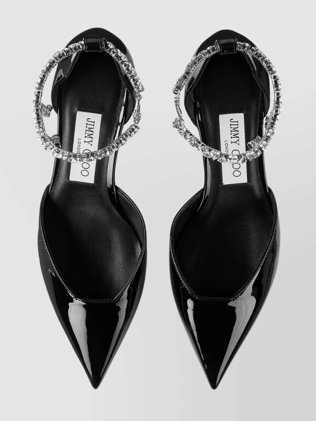 Jimmy Choo Pointed Toe Pump With Crystal Embellished Ankle Strap