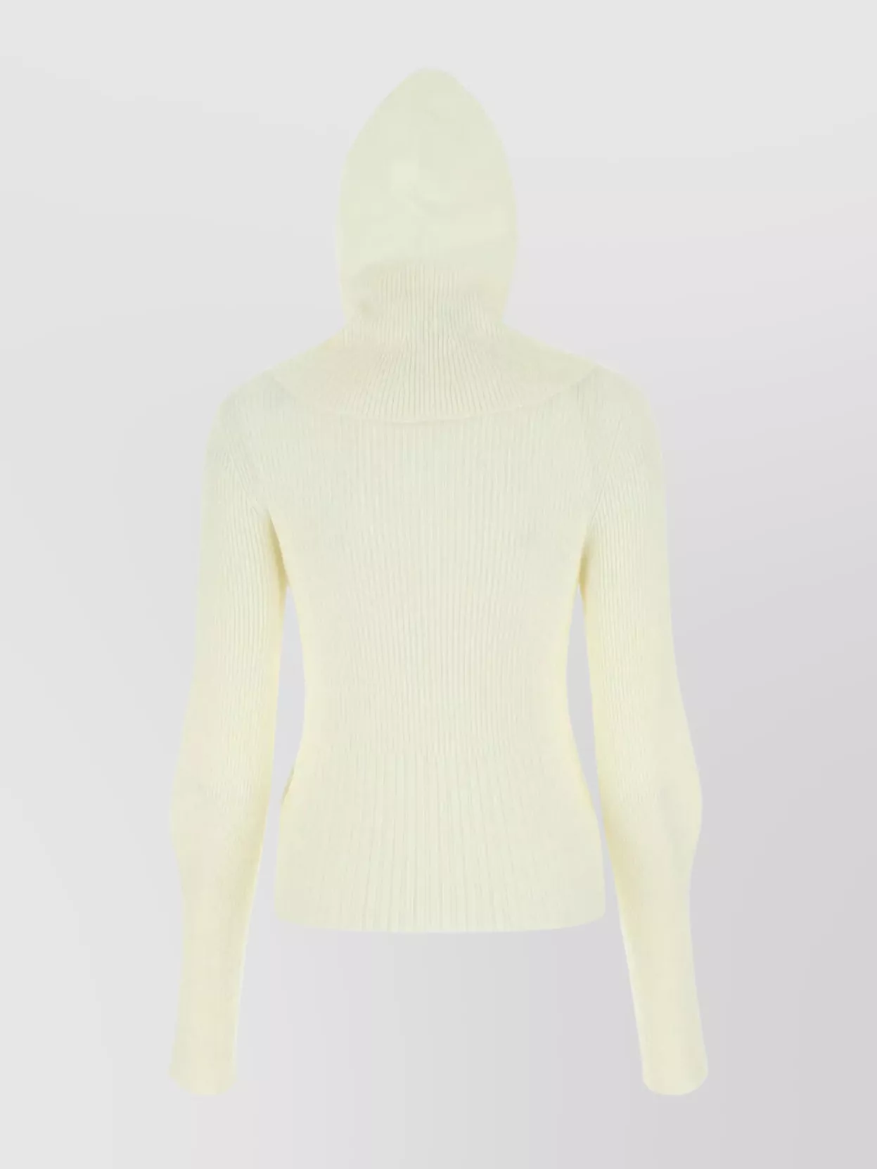 Low Classic Versatile Ribbed Wool Sweater With Detachable Balaclava In Brown