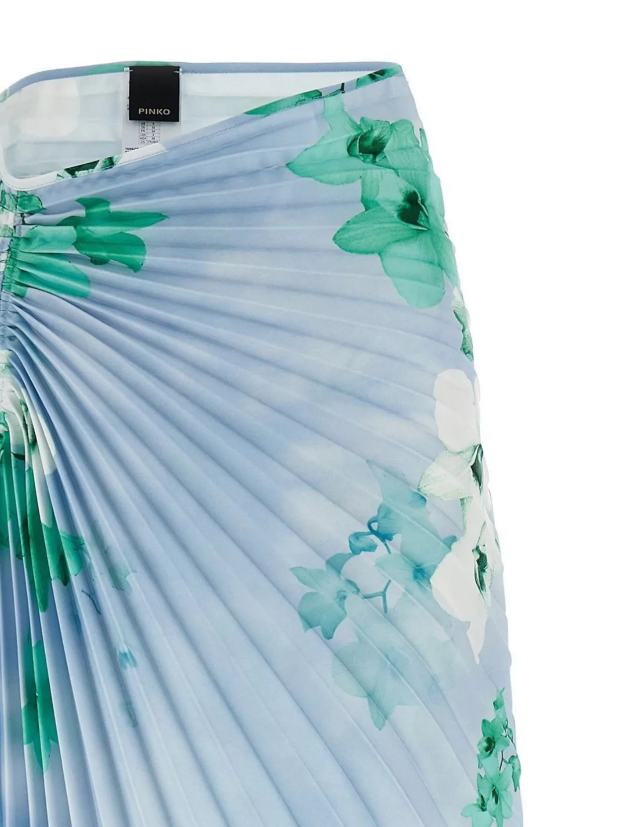 Pinko 'Floral Pleated Asymmetric Hem Skirt'