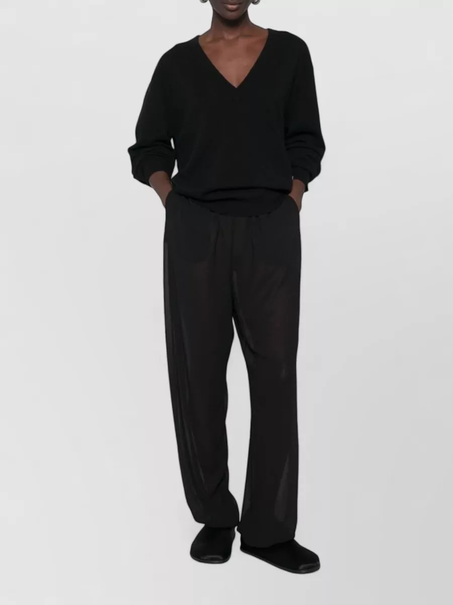 Extreme Cashmere Cashmere V-Neck Long-Sleeve Ribbed-Hem Sweater