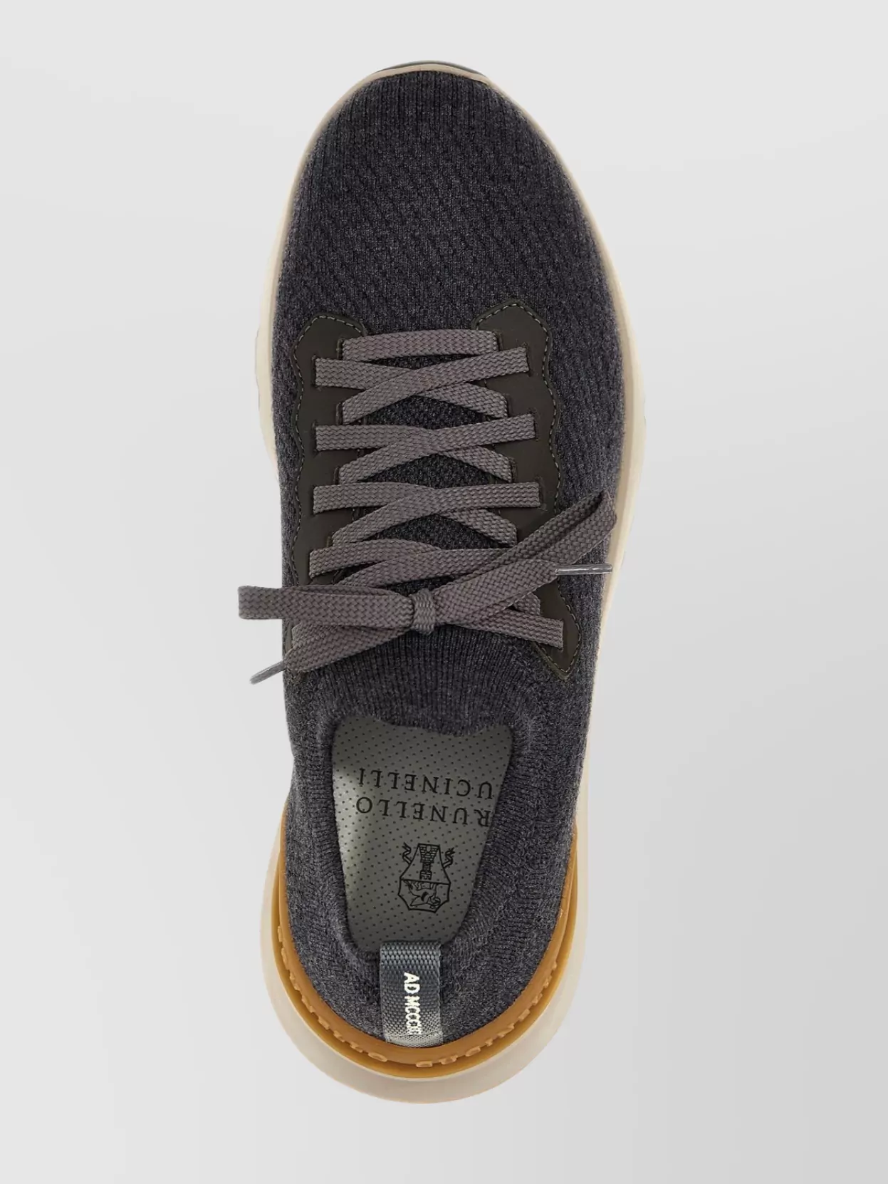 Brunello Cucinelli Knit Upper Rubber Sole Pull Tab In Black