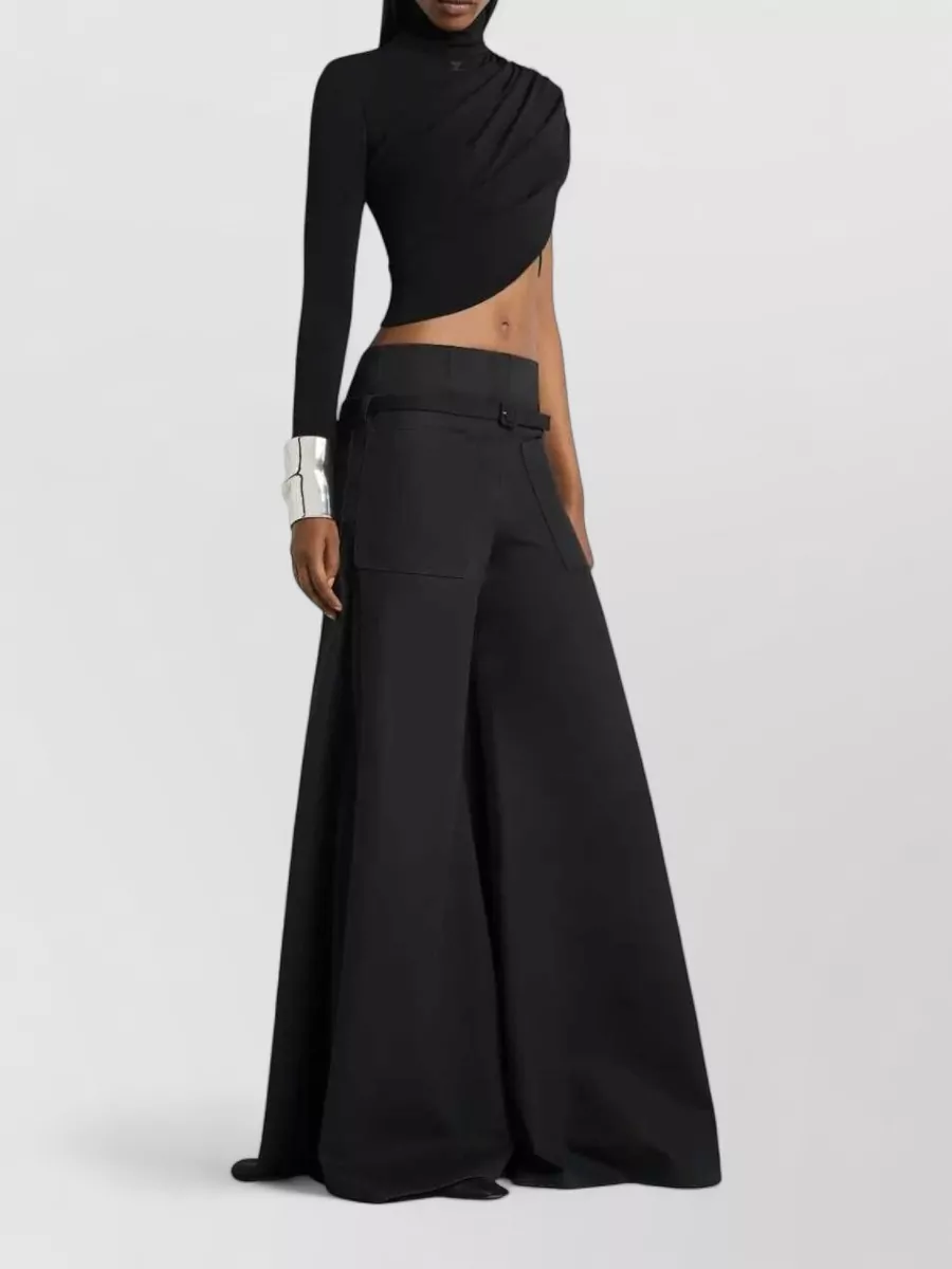 Courrèges Asymmetric Twisted Jersey Crop Top